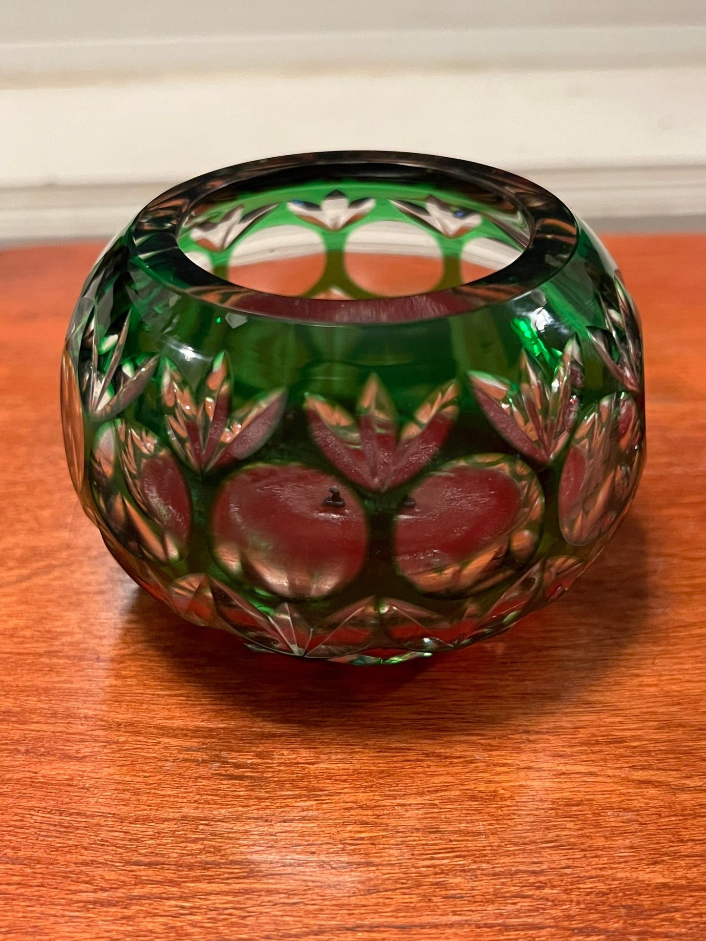 Vintage Trio of Christmas Cut Glass Votive Candle Holder Sculpture Figurine Art Glass Lover Antiques and Vintage