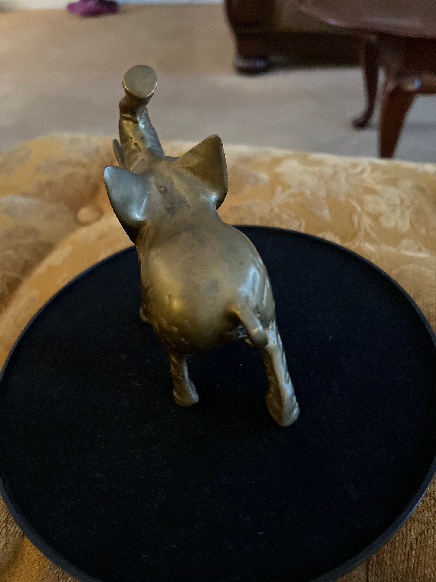 Vintage Brass Elephant with its trunk up Figurine Elephants Animal Figure Lucky Lover Antiques and Vintage