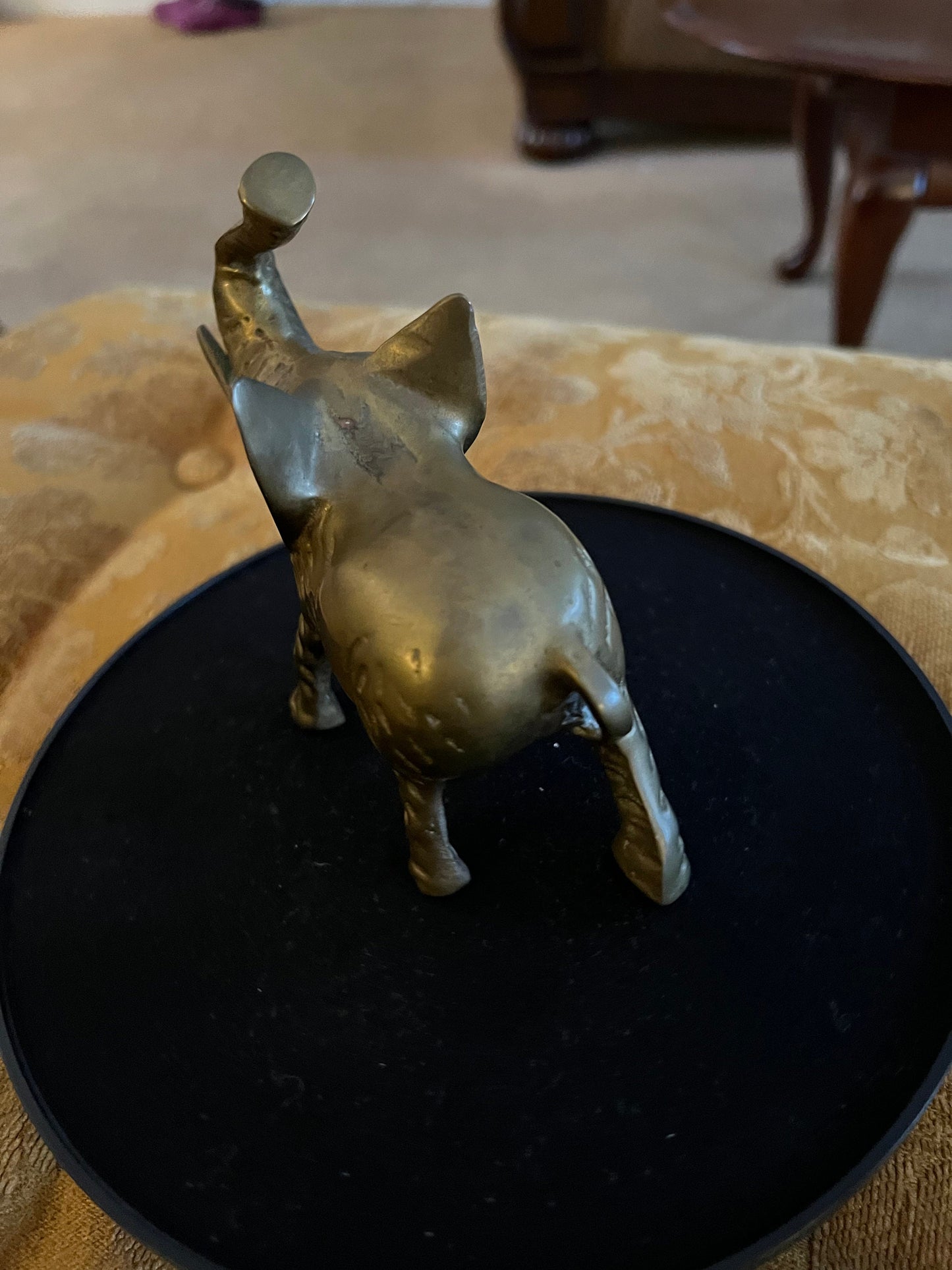 Vintage Brass Elephant with its trunk up Figurine Elephants Animal Figure Lucky Lover Antiques and Vintage