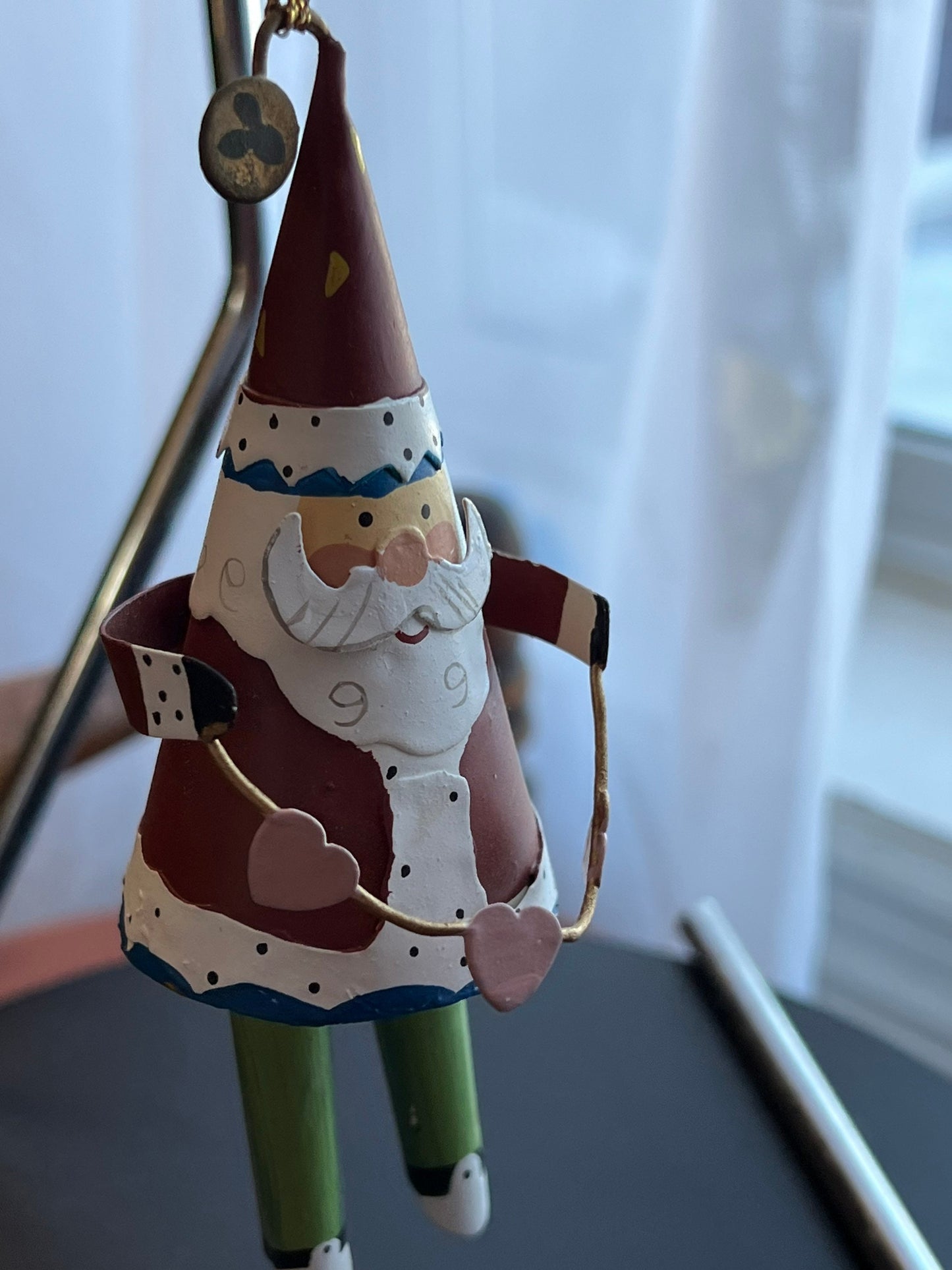 Vintage Santa Claus Hanging Ornament Figurine, Christmas Ornaments Old St. Nicholas St. Nick Vintage Art Dangling Legs, Lover Antiques