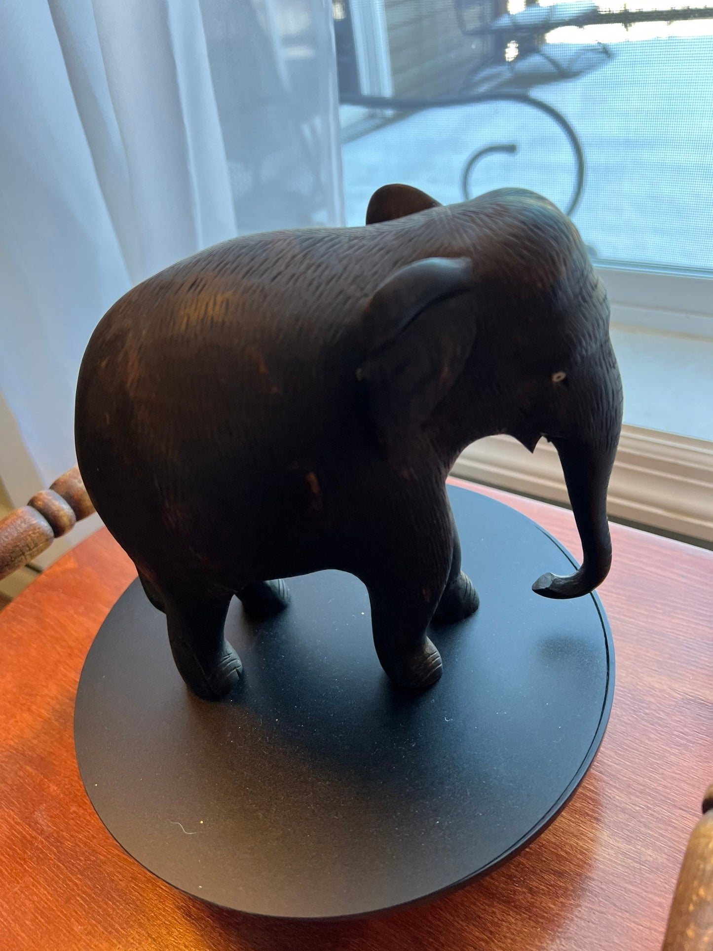 Vintage Carved Ebony Wood Elephant lucky elephants gifts Carved Gifts Lover Antiques and Vintage
