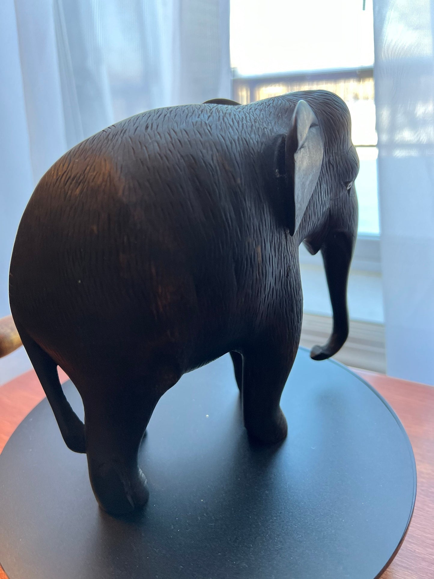 Vintage Carved Ebony Wood Elephant lucky elephants gifts Carved Gifts Lover Antiques and Vintage