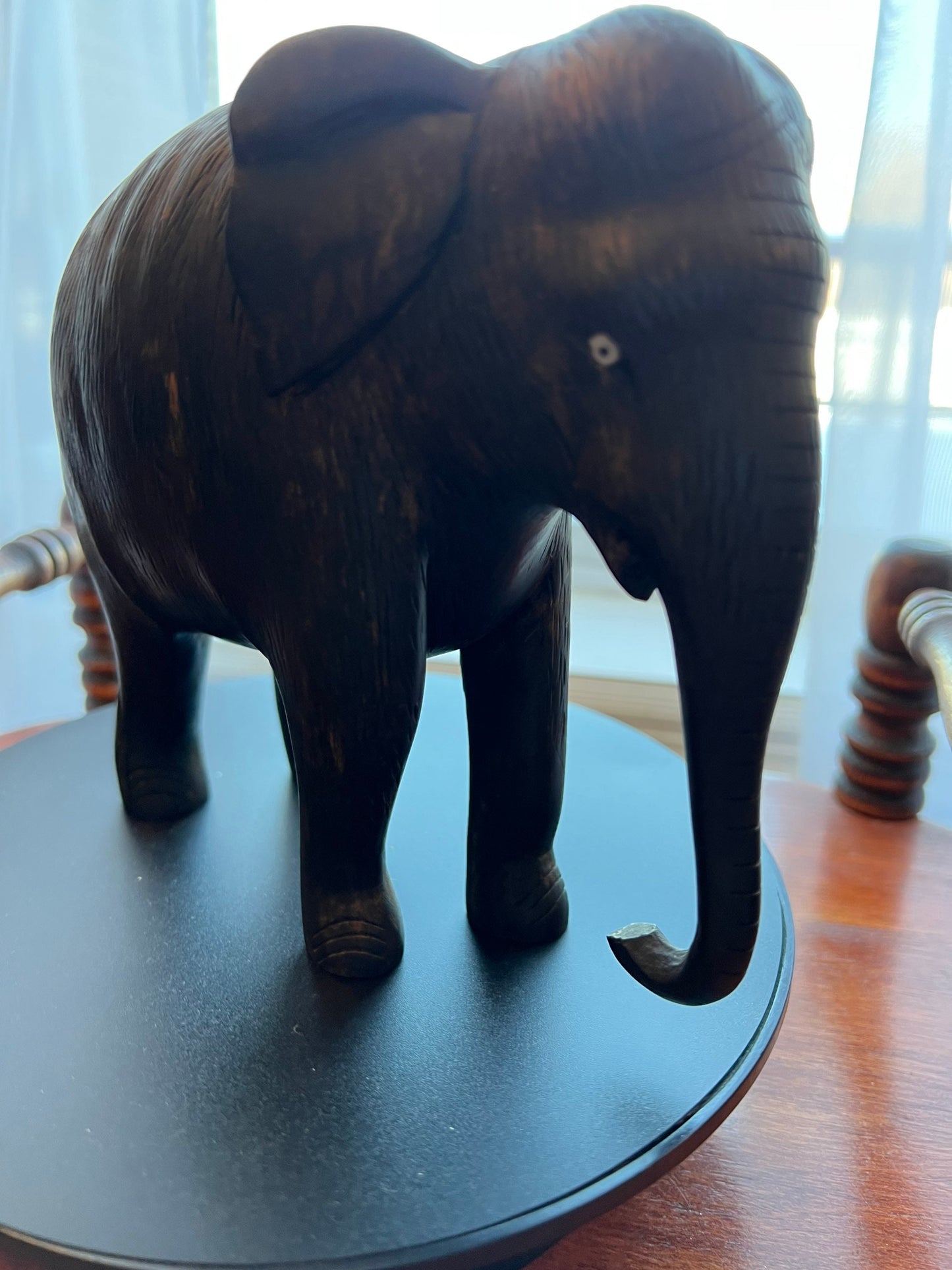 Vintage Carved Ebony Wood Elephant lucky elephants gifts Carved Gifts Lover Antiques and Vintage