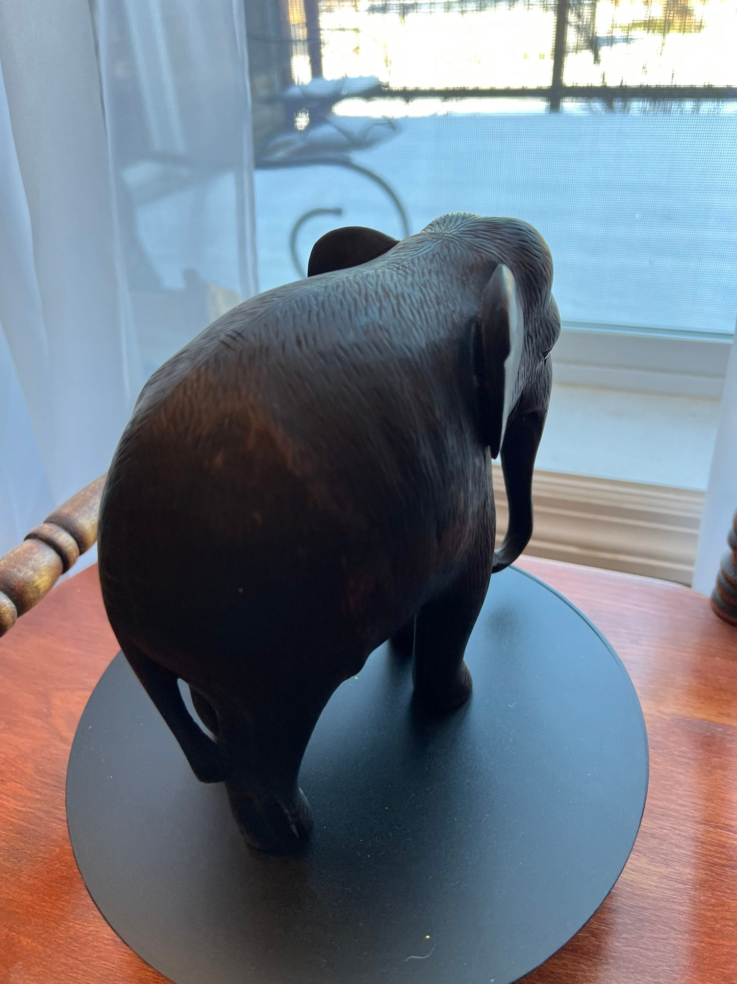 Vintage Carved Ebony Wood Elephant lucky elephants gifts Carved Gifts Lover Antiques and Vintage