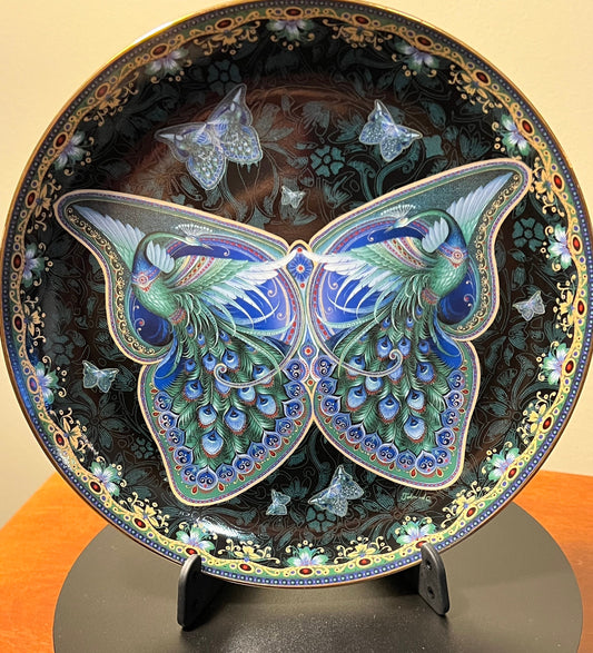 Vintage Ruby Radiance Enchanted Wings limited edition by Oleg Gavrilov Bradford Exchange Plate No. 1186 A Plate Wall Hanging peacock