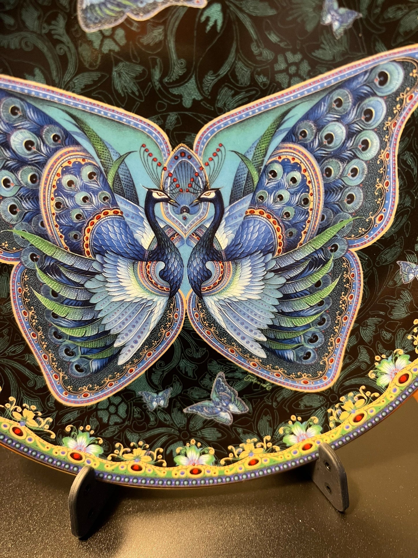Vintage Sapphire Splendor Enchanted Wings limited edition by Oleg Gavrilov Bradford Exchange Plate #1357 A Plate Wall Hanging Lover Antiques
