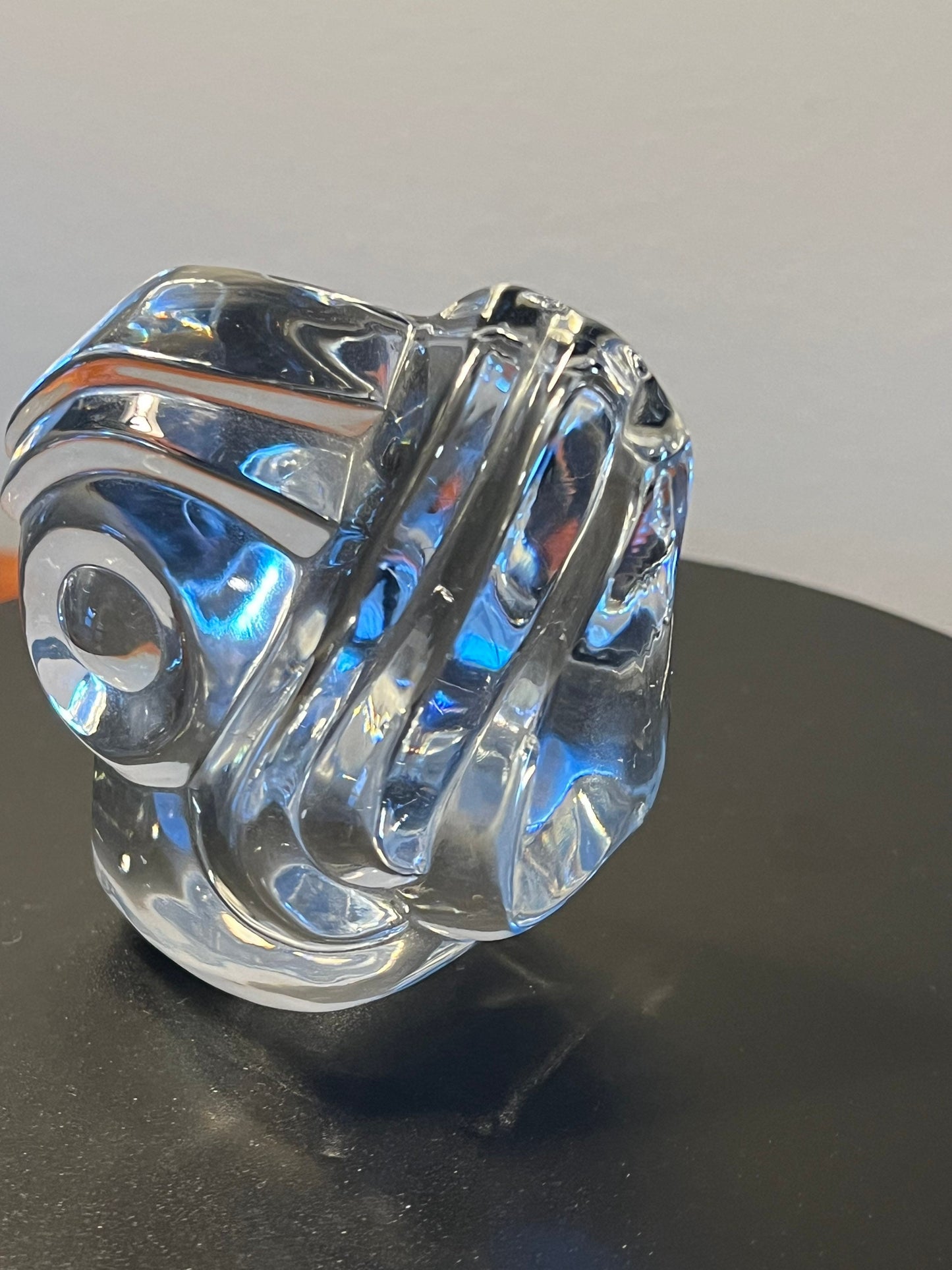 Vintage Glass Owl Hand Cooler Sculpture Art Glass Figurine elephants great gift artwork