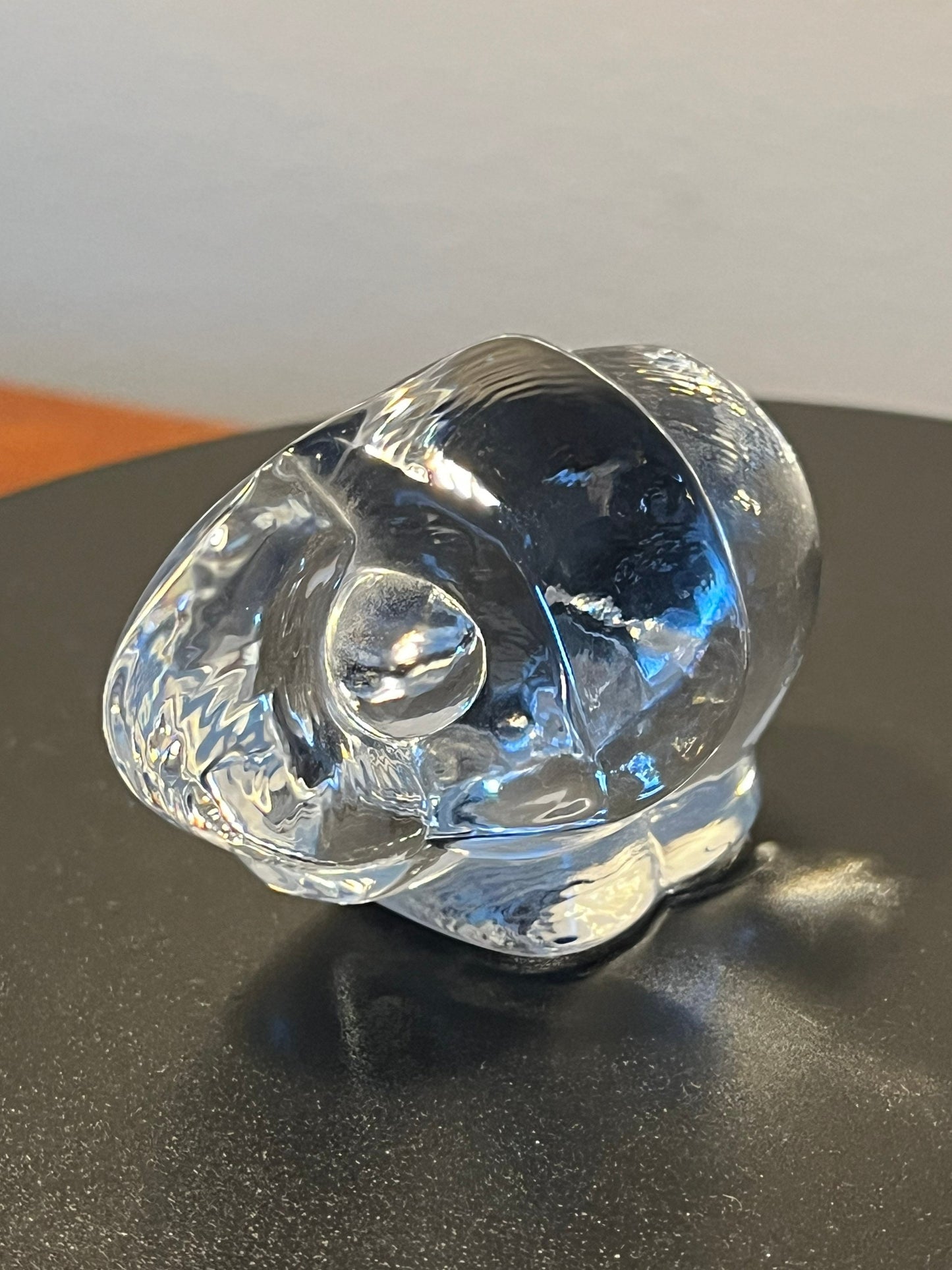 Vintage Glass Elephant Trunk Up Sculpture Art Glass Figurine elephantsartwork signed crystal cut glass Lover Antiques and Vintage