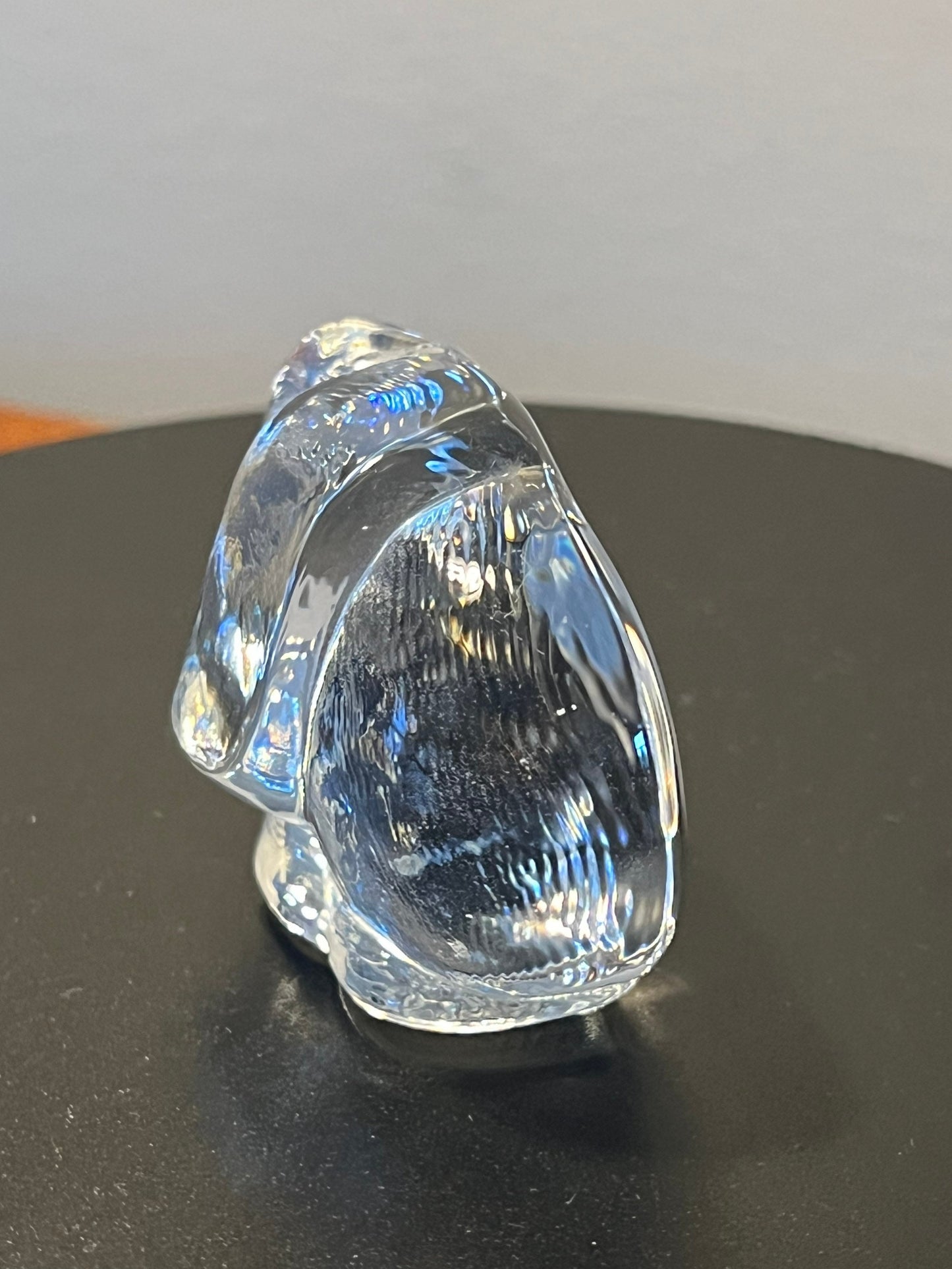Vintage Glass Elephant Trunk Up Sculpture Art Glass Figurine elephantsartwork signed crystal cut glass Lover Antiques and Vintage