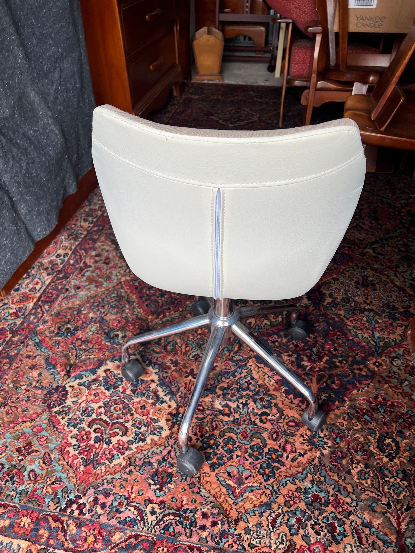 Mid Century Modern Style Cream Tan Office Chair Vintage Chairs Lover Antiques