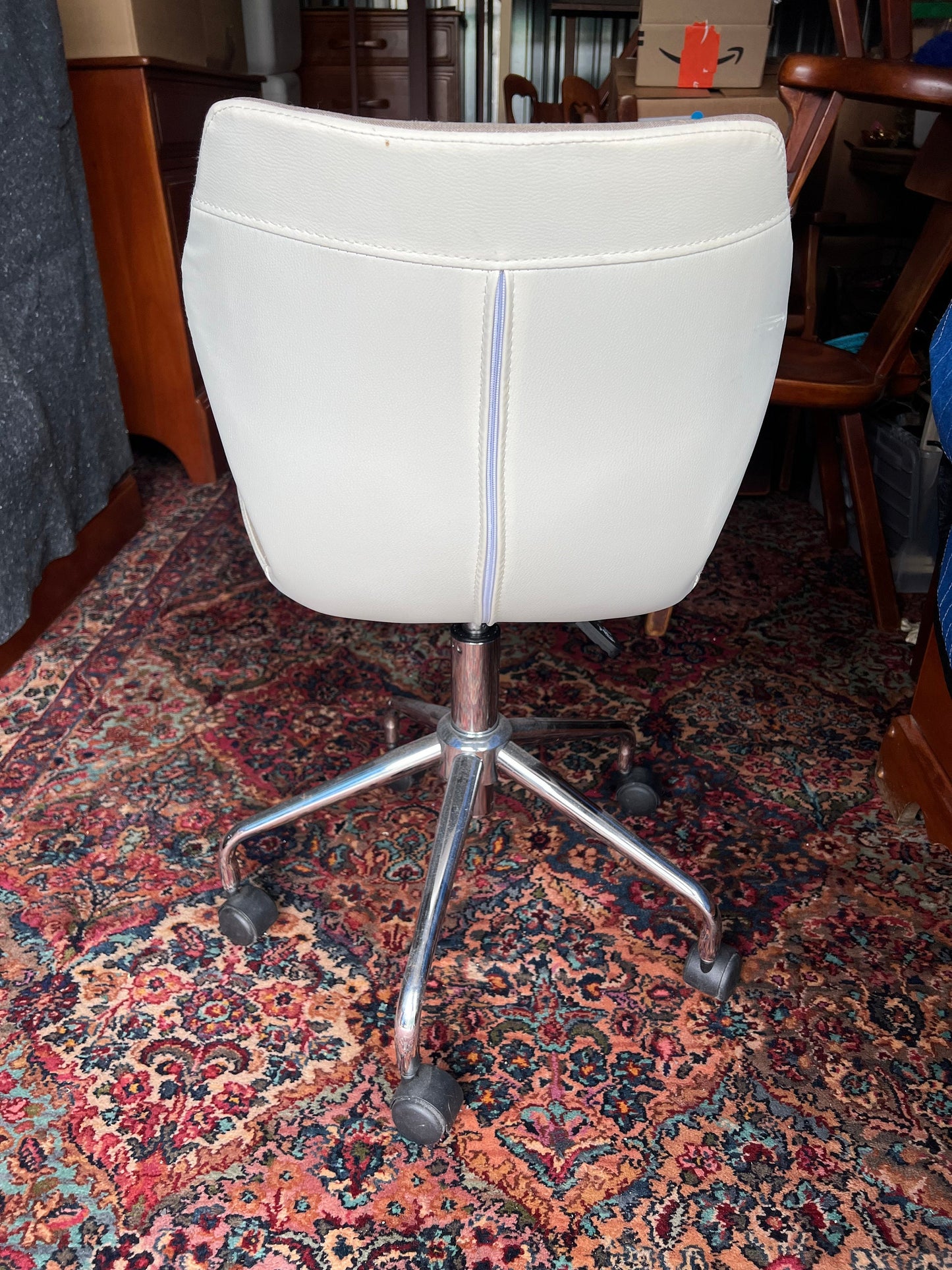 Mid Century Modern Style Cream Tan Office Chair Vintage Chairs Lover Antiques