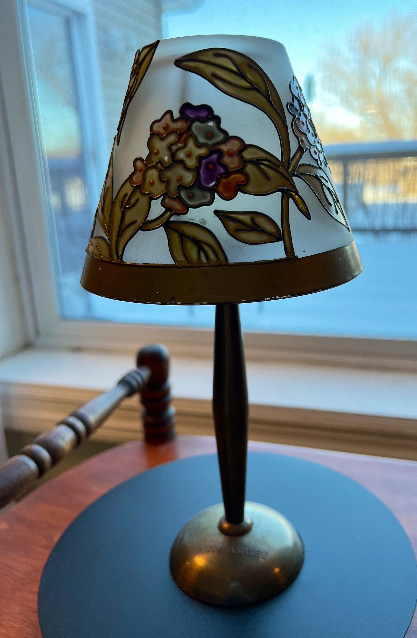 Vintage Laura Ashley Covered Candle Light or Tea Lamp