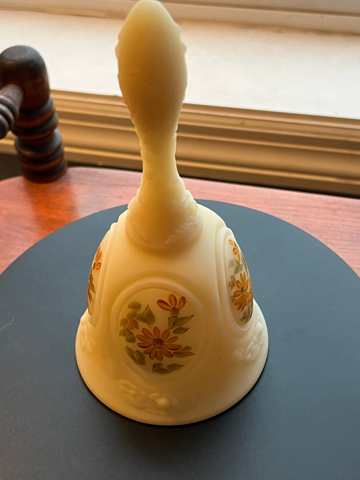 Vintage Fenton Satin Glass Bell Hand-Painted Signed Art Glass Limited Edition Lover Antiques Gifts