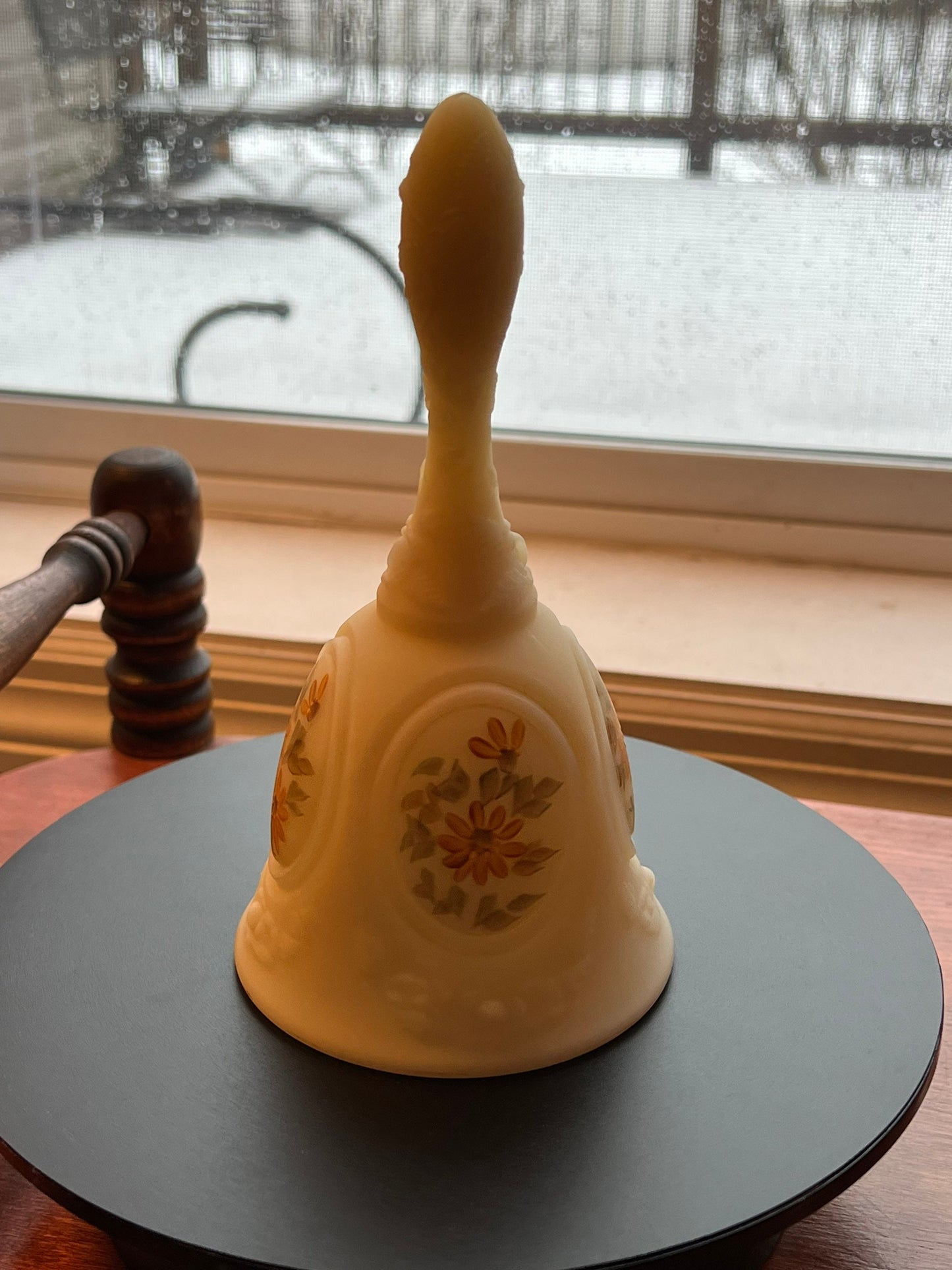 Vintage Fenton Satin Glass Bell Hand-Painted Signed Art Glass Limited Edition Lover Antiques Gifts