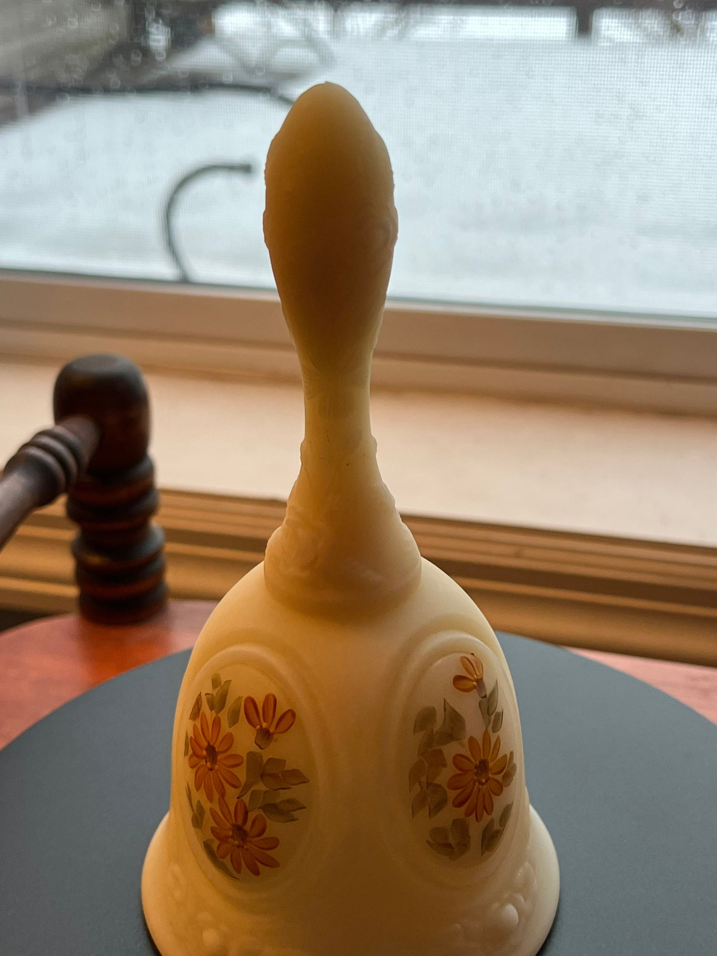 Vintage Fenton Satin Glass Bell Hand-Painted Signed Art Glass Limited Edition Lover Antiques Gifts