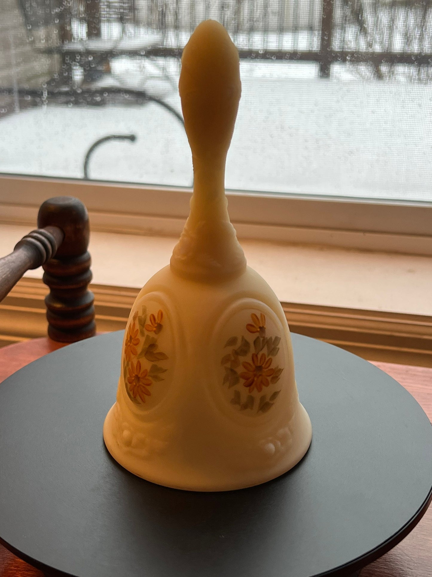 Vintage Fenton Satin Glass Bell Hand-Painted Signed Art Glass Limited Edition Lover Antiques Gifts
