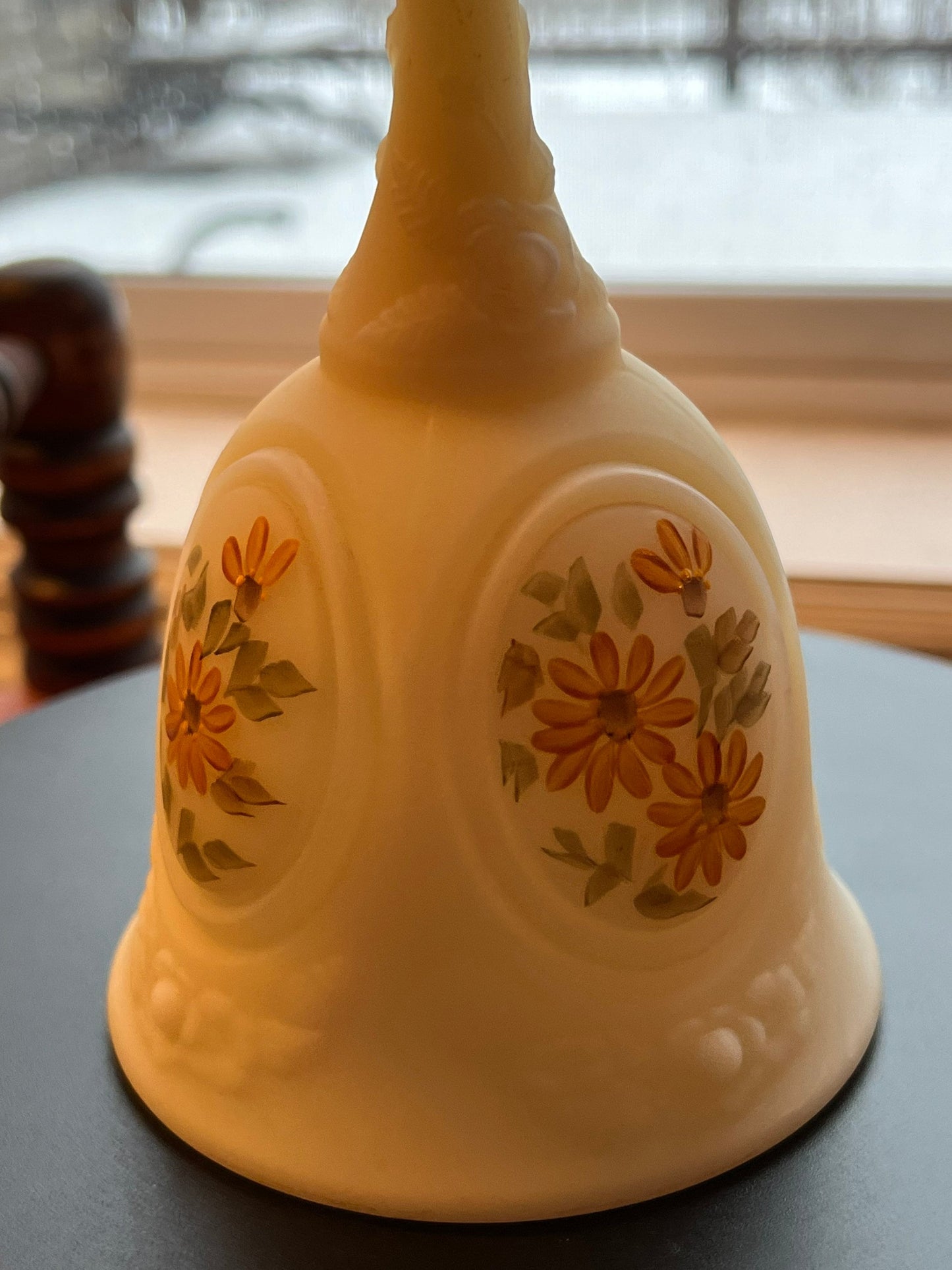Vintage Fenton Satin Glass Bell Hand-Painted Signed Art Glass Limited Edition Lover Antiques Gifts