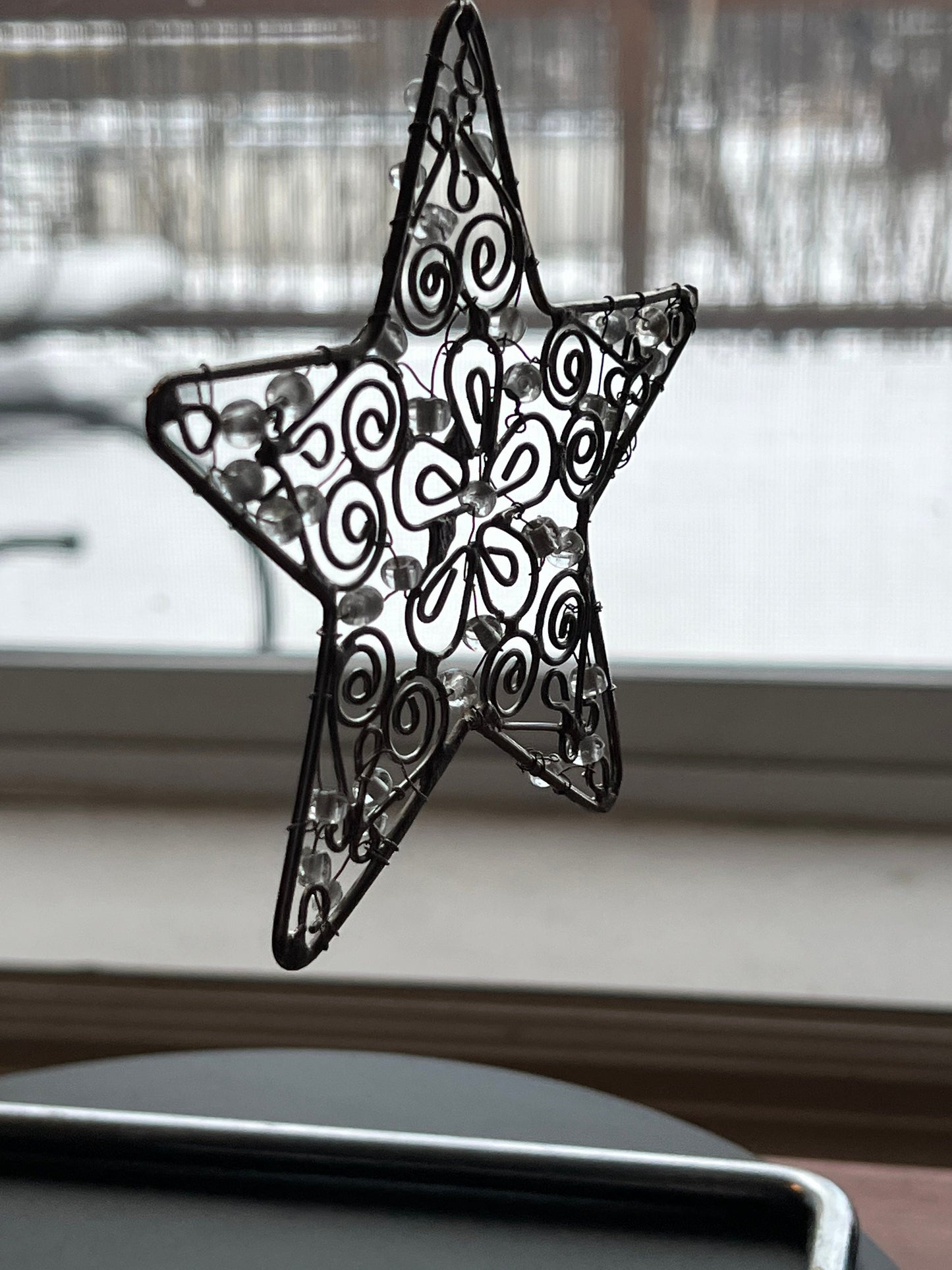 Vintage Silver Star Ornament with Rhinestones Gift Ornaments Lover Antiques Stars Sparkle Gray Lover Antiques and Vintage