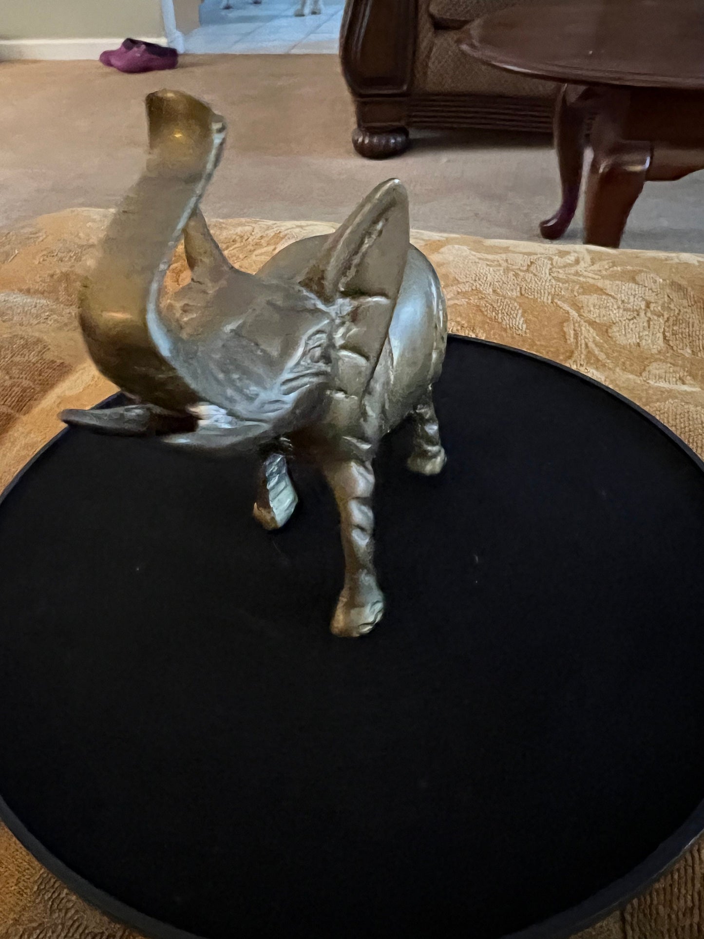 Vintage Brass Elephant with its trunk up Figurine Elephants Animal Figure Lucky Lover Antiques and Vintage
