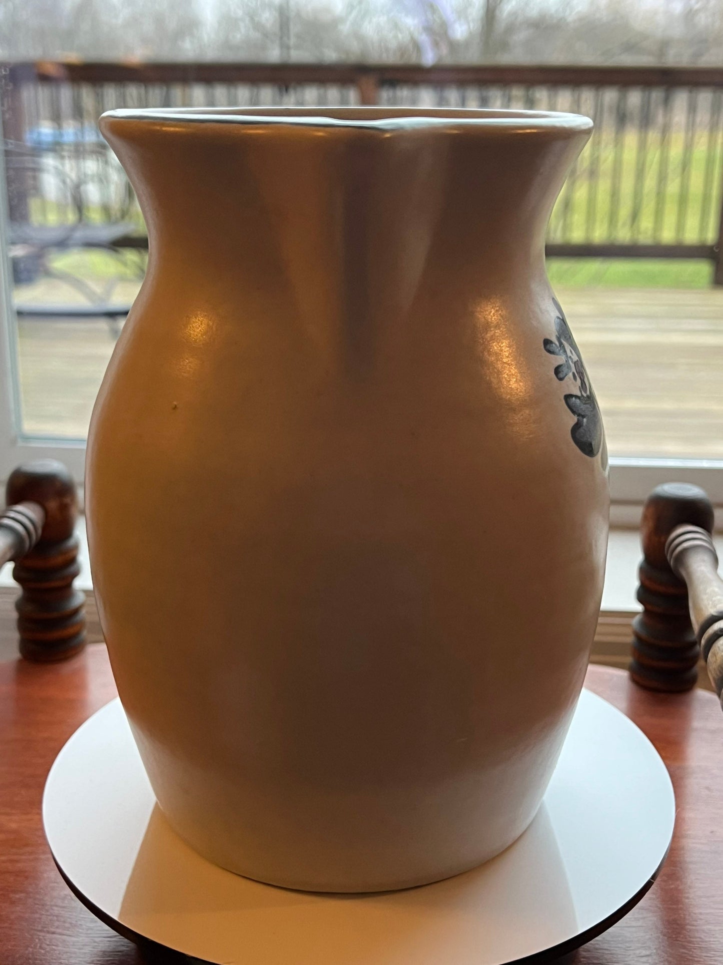 Vintage Pfaltzgraff Pitcher Gift Art Yorktowne Serving Vase Blue Cobalt Ceramic