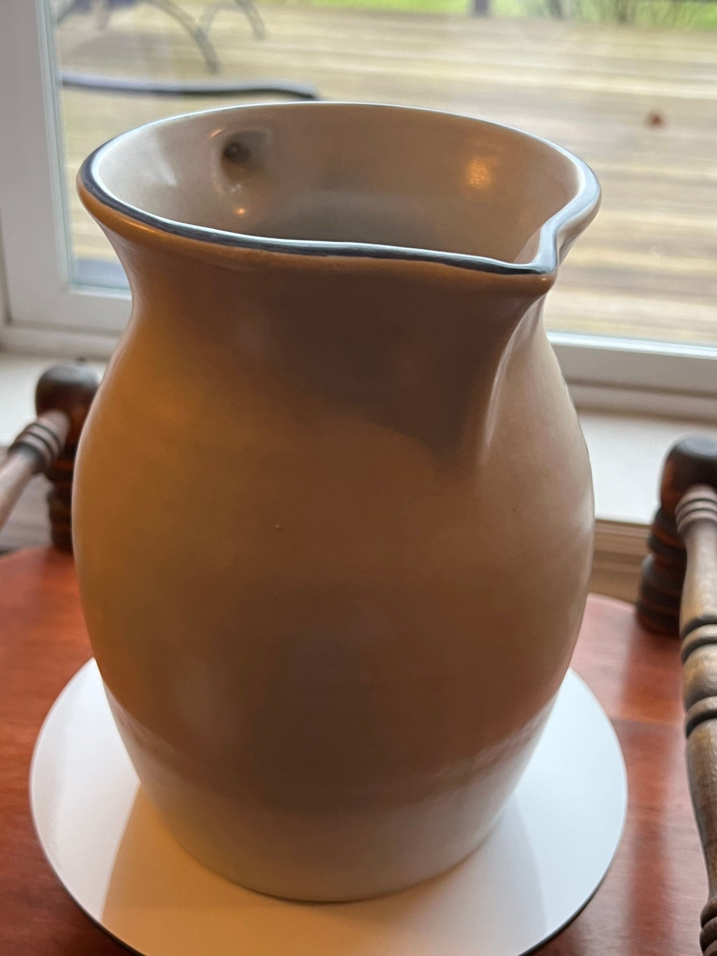 Vintage Pfaltzgraff Pitcher Gift Art Yorktowne Serving Vase Blue Cobalt Ceramic