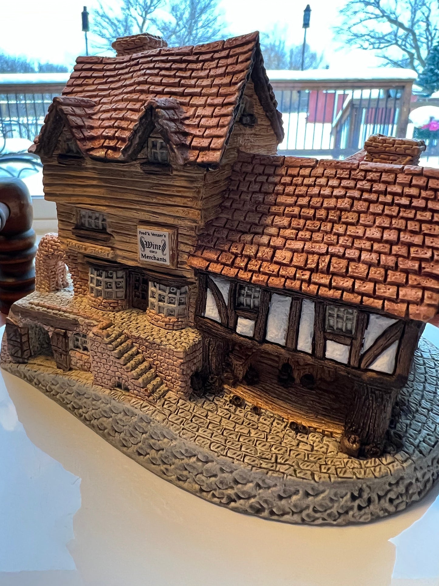 Vintage David Winter Market Street Cottage 1980 handmade cottage hand painted Great Britain figurines David Hine cottages