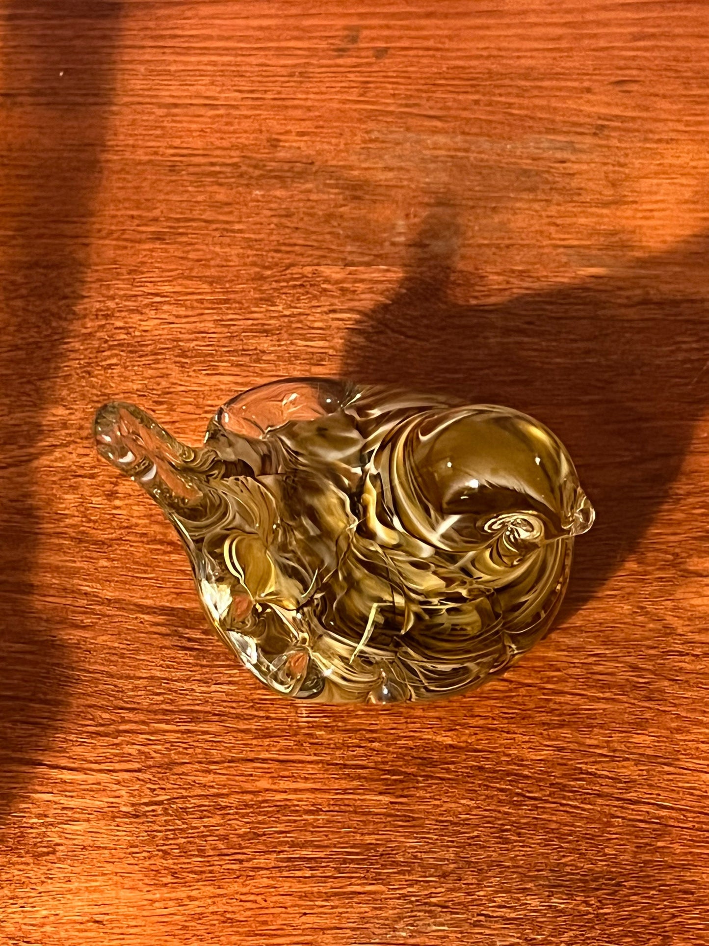 Vintage Joe Rice Signed 1992 Gold Glass Bird Figurine Controlled Bubble Art Glass Bird, Lover Antiques and Vintage