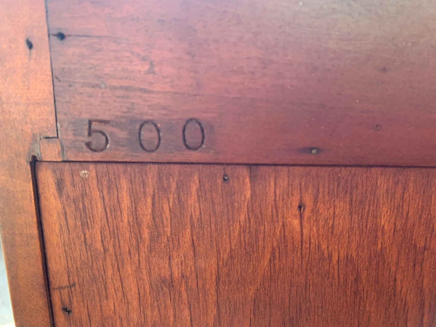 Antique Cushman Mahogany Spoon Foot Bookcase 4 Shelves Book Shelf with scrolled top created in 1929 Numbered