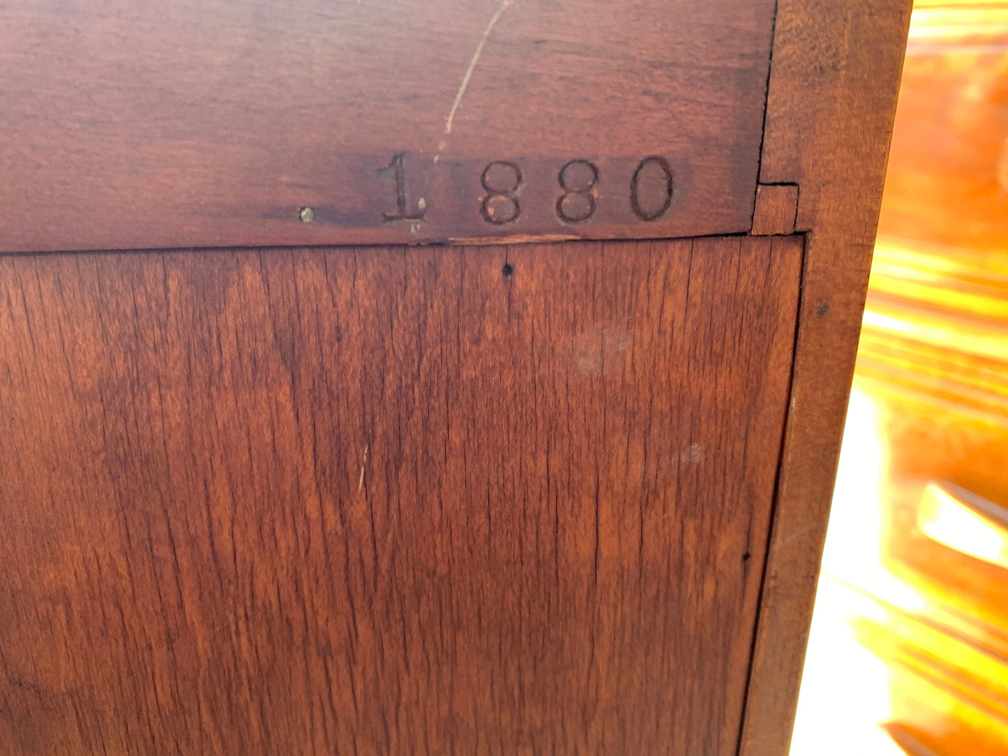 Antique Cushman Mahogany Spoon Foot Bookcase 4 Shelves Book Shelf with scrolled top created in 1929 Numbered