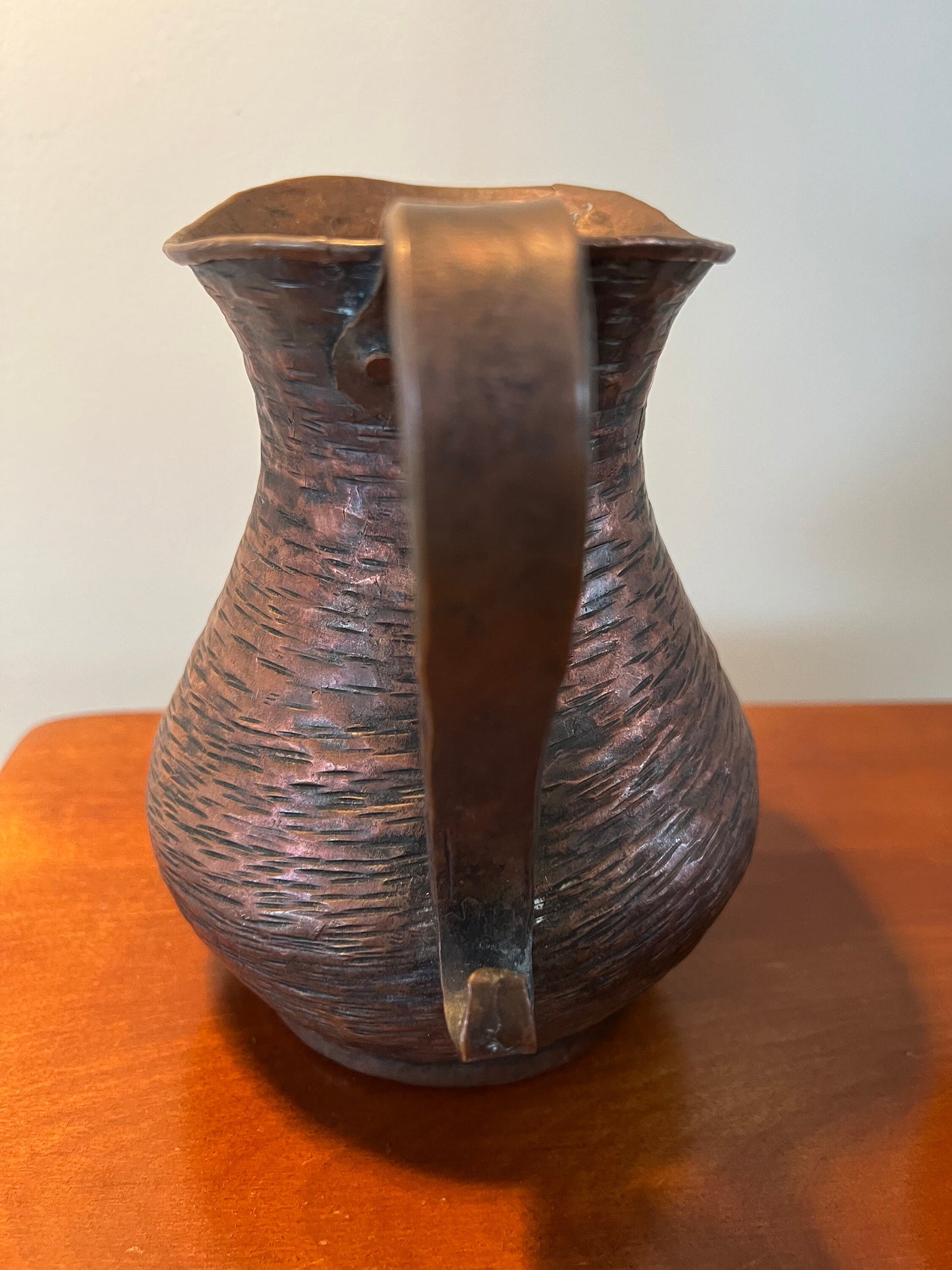 Antique Hammered Copper Pitcher Pot Primitive Arts and Crafts Art Lover Antiques and Vintage