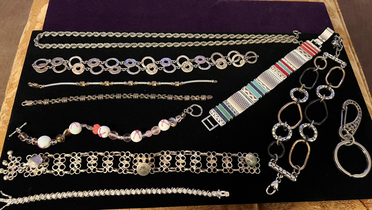 Vintage Jewelry Lot Necklaces Bracelets Jewelry Collection pieces Jewelry Lover Antiques necklace bracelet keychain