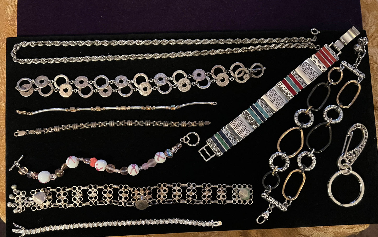 Vintage Jewelry Lot Necklaces Bracelets Jewelry Collection pieces Jewelry Lover Antiques necklace bracelet keychain