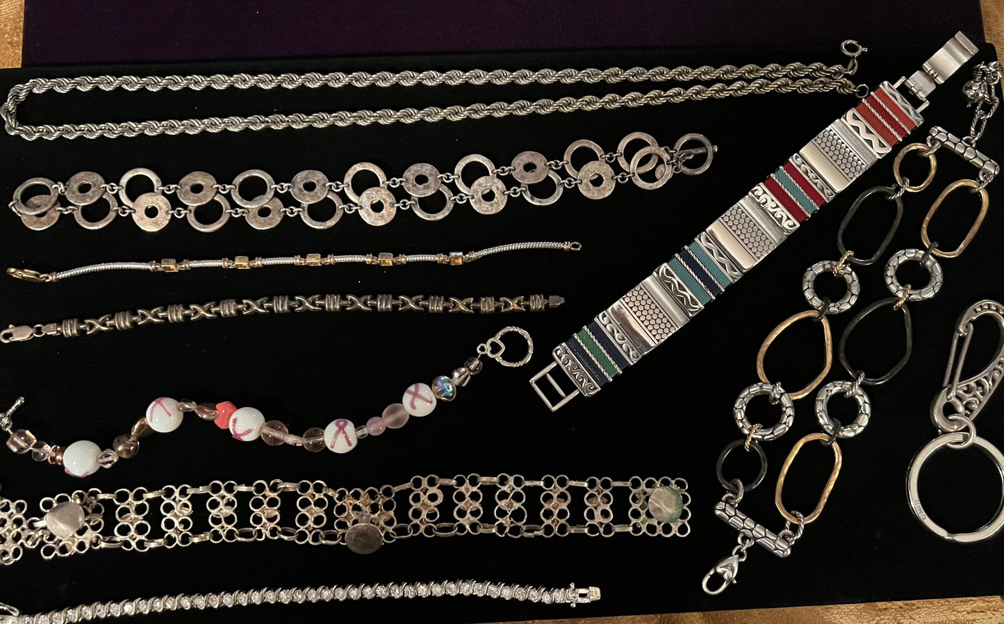 Vintage Jewelry Lot Necklaces Bracelets Jewelry Collection pieces Jewelry Lover Antiques necklace bracelet keychain
