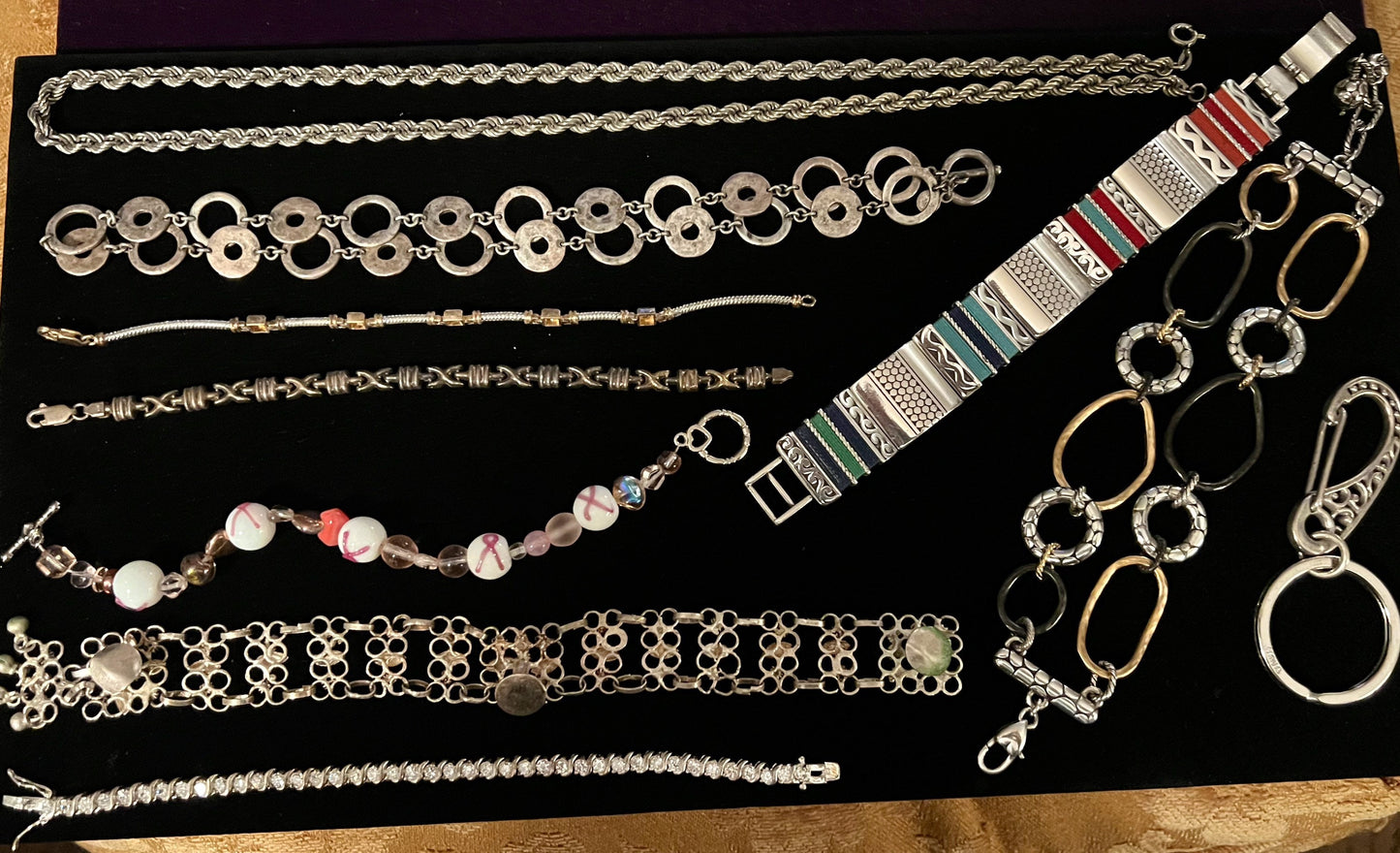 Vintage Jewelry Lot Necklaces Bracelets Jewelry Collection pieces Jewelry Lover Antiques necklace bracelet keychain