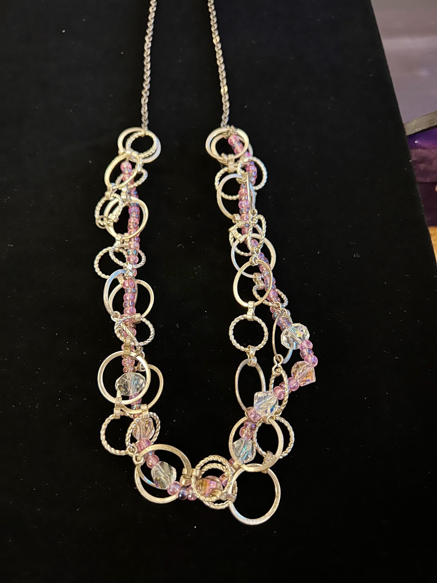 Vintage Pink Circles Necklace With Gold Accents Jewelry Pretty Things Lover Antiques
