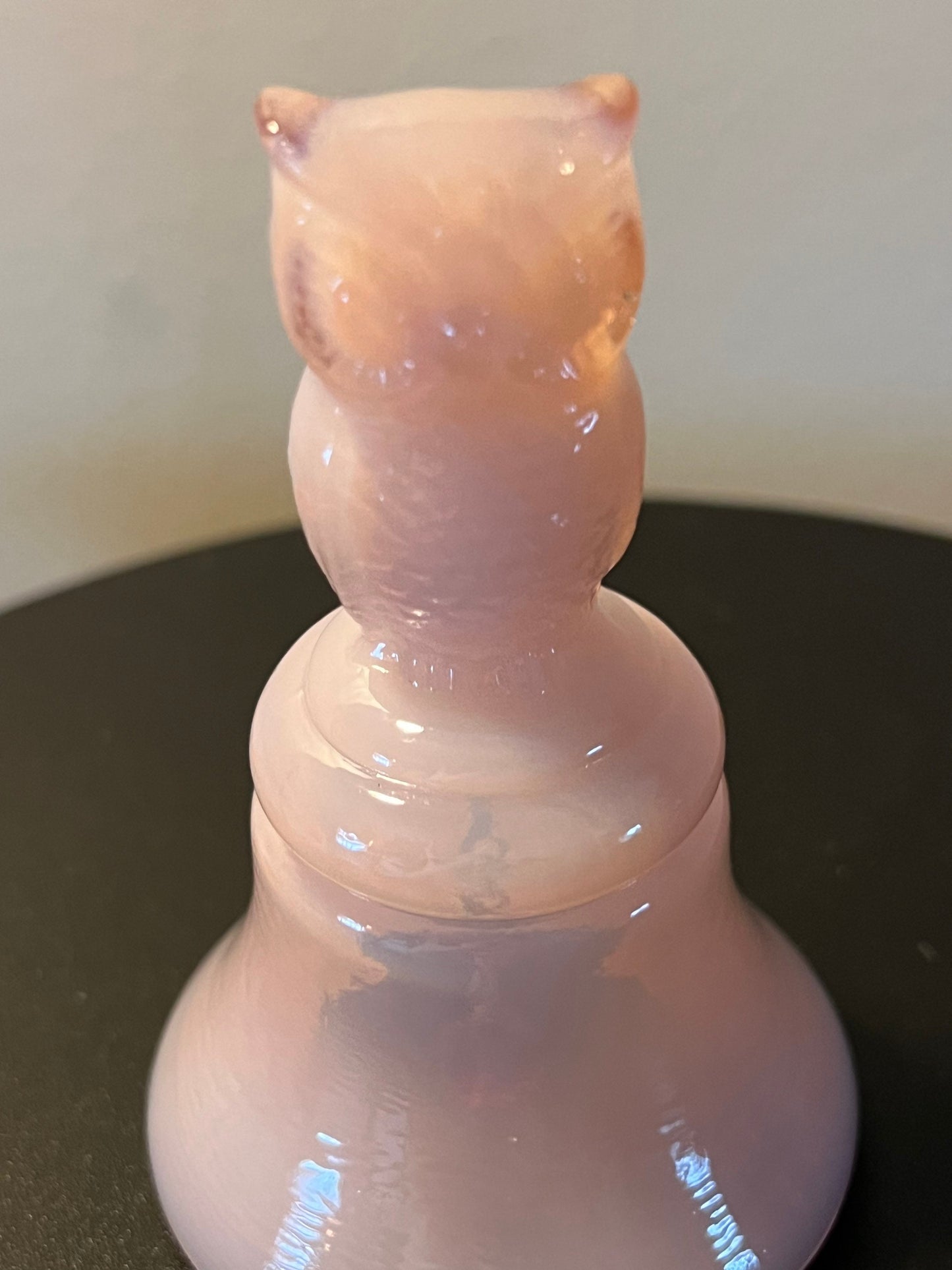 Vintage Boyd Glass Owl Bell Signed Art Glass Lover Antiques Gifts Owls Animals