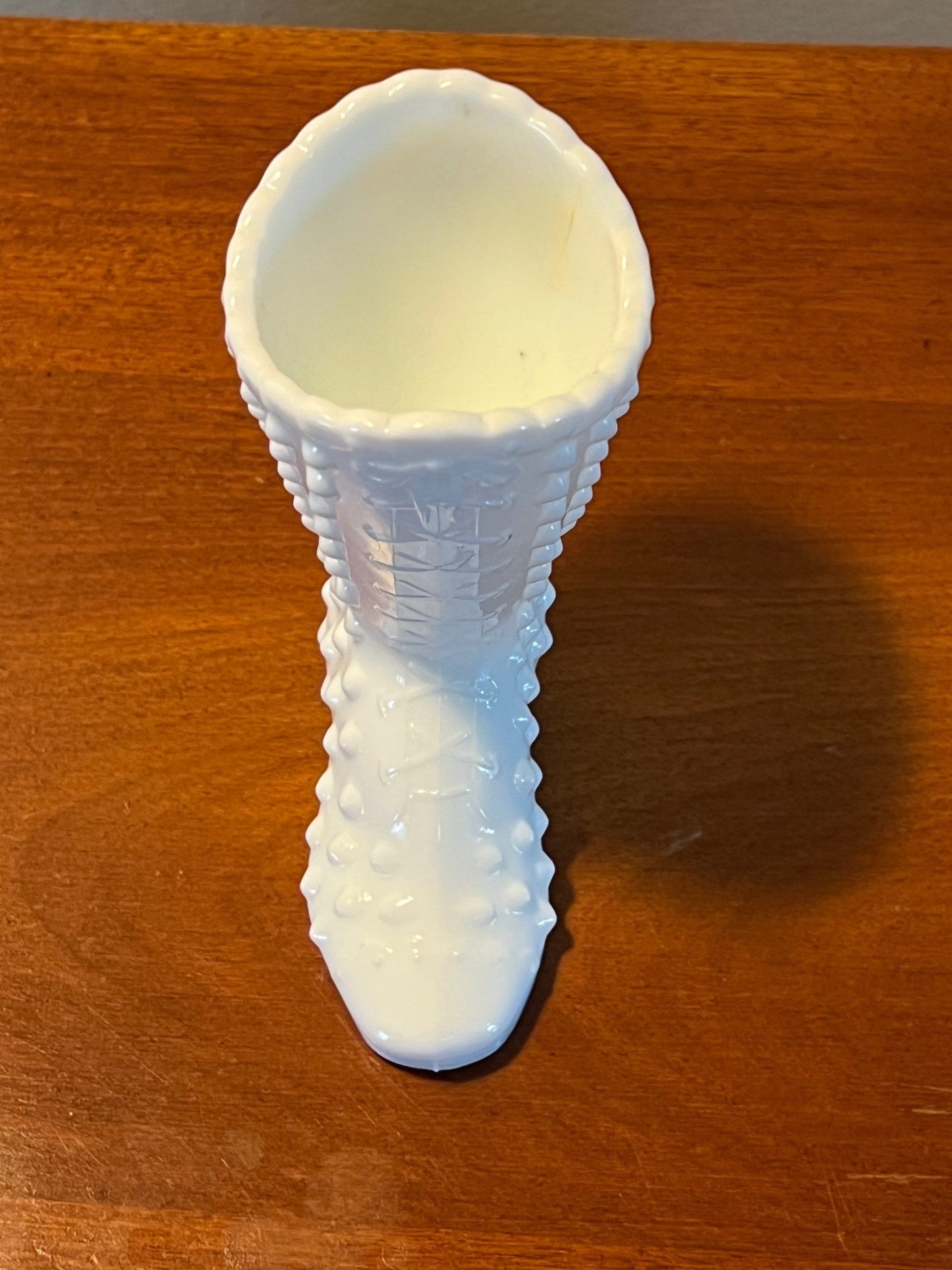 Vintage Fenton Milk Glass Hobnail Boot Shoe White Lace Victorian Boot Glass Art Lover Antiques
