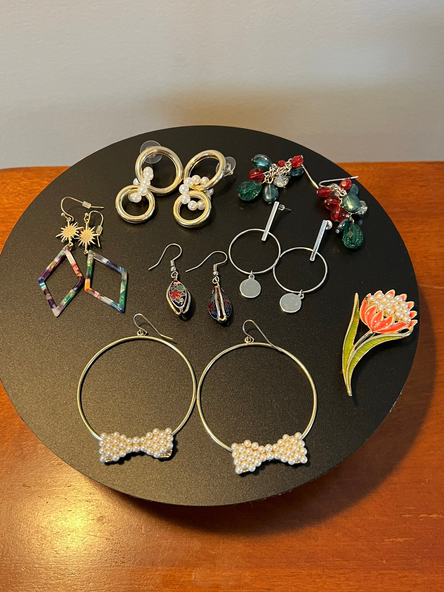 Vintage Earrings Collection of 6 and Brooch Jewelry earring brooches Lover Antiques