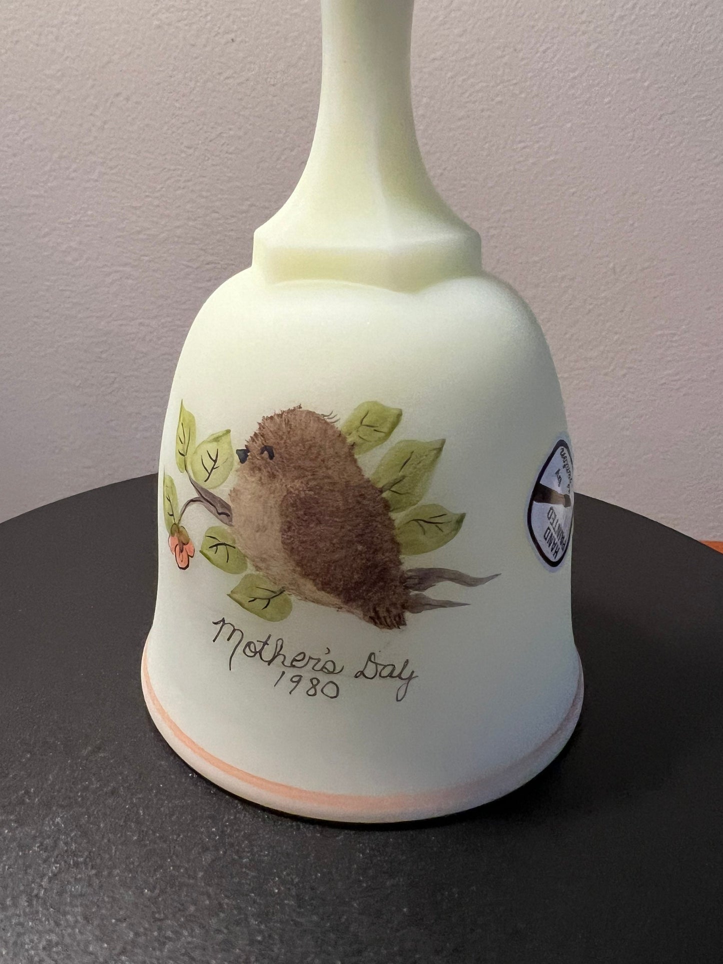 Vintage Fenton Satin Glass Bell Hand-Painted Signed Art Glass Limited Edition Lover Antiques Gifts