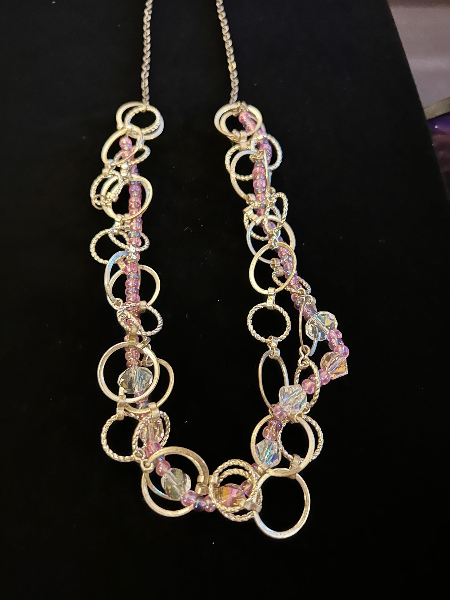 Vintage Pink Circles Necklace With Gold Accents Jewelry Pretty Things Lover Antiques