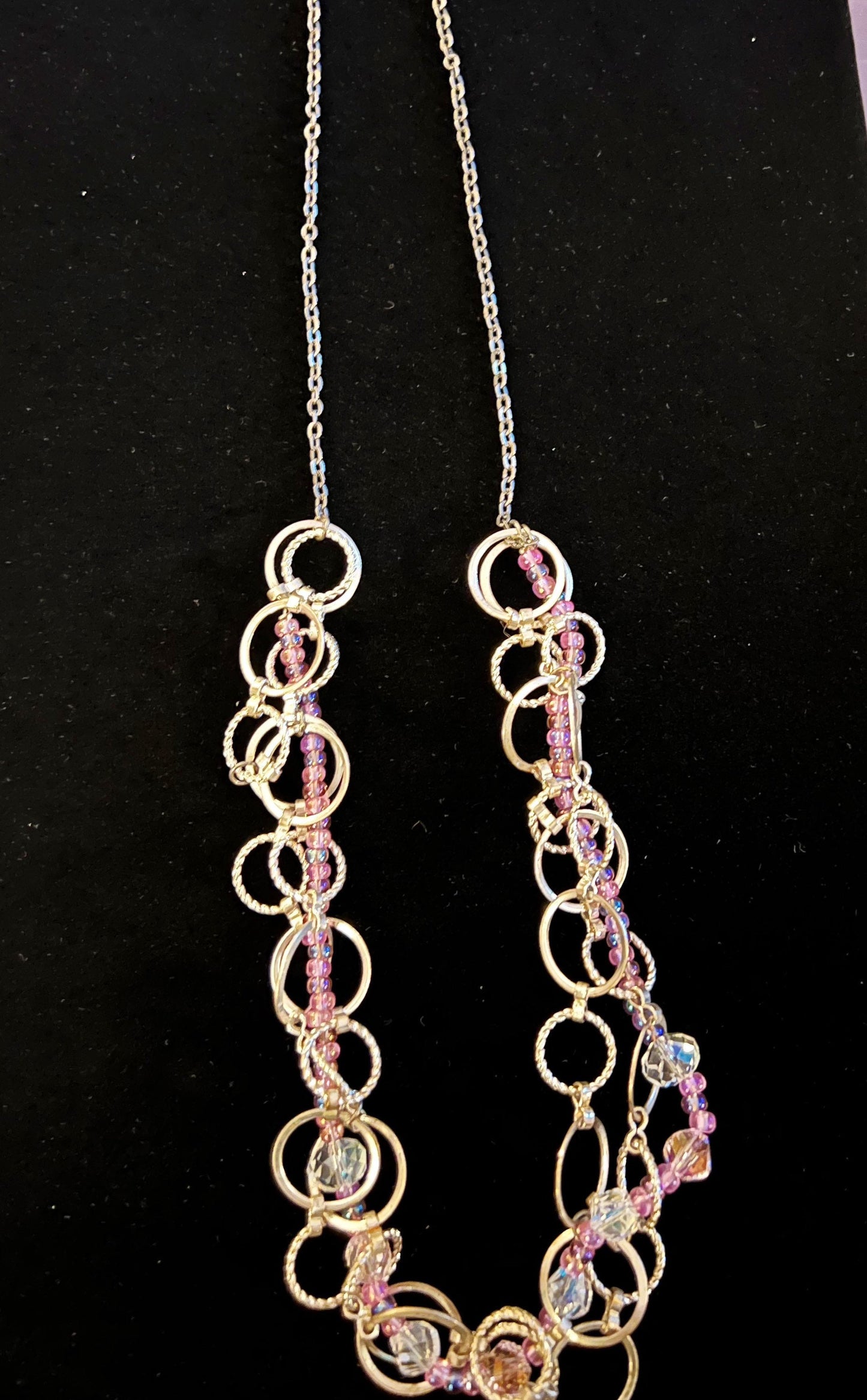 Vintage Pink Circles Necklace With Gold Accents Jewelry Pretty Things Lover Antiques