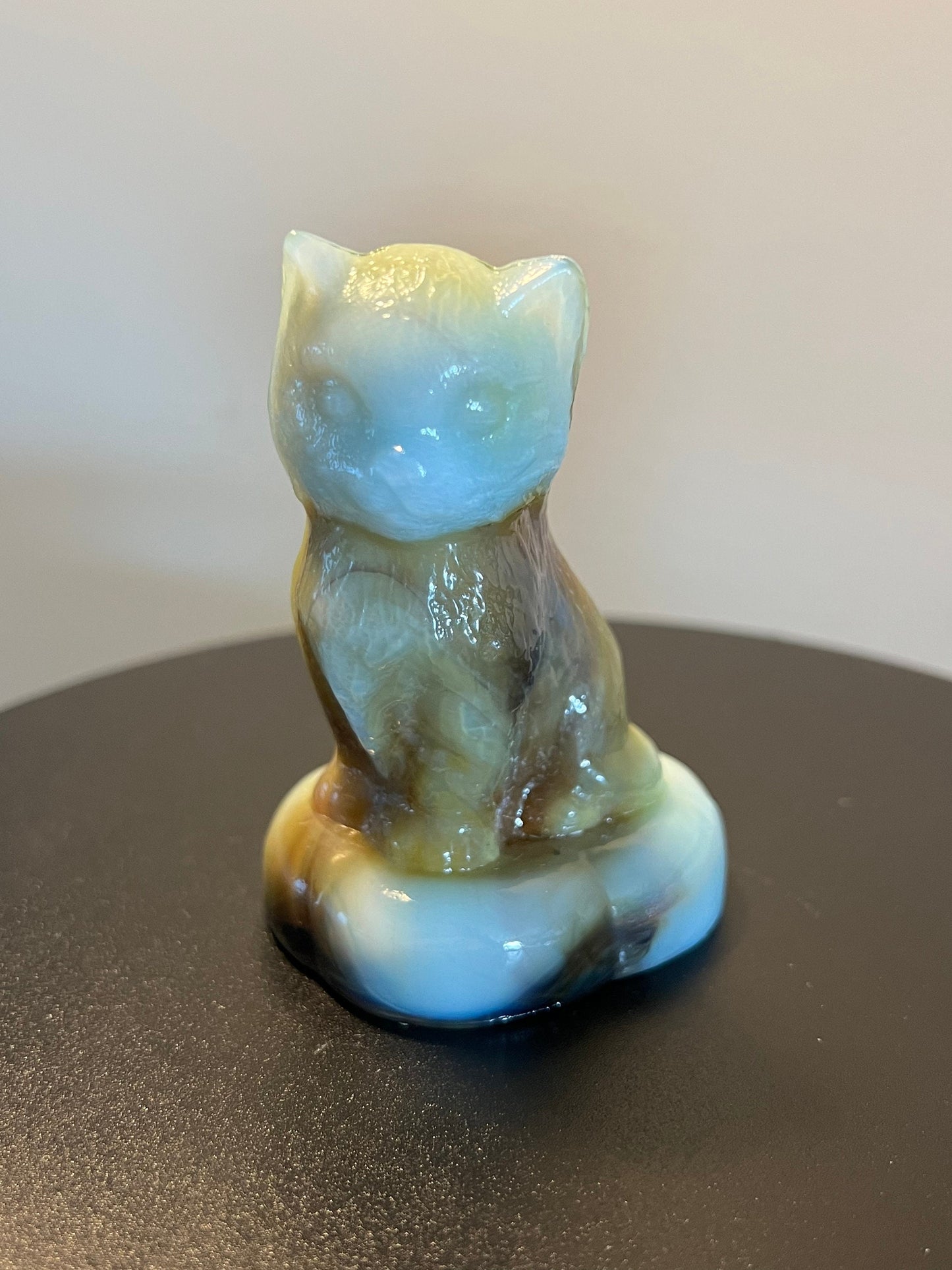 Vintage Cat Feline Slag Glass Manganese Art Cats Boyds Glass Art Lover Antiques and Vintage