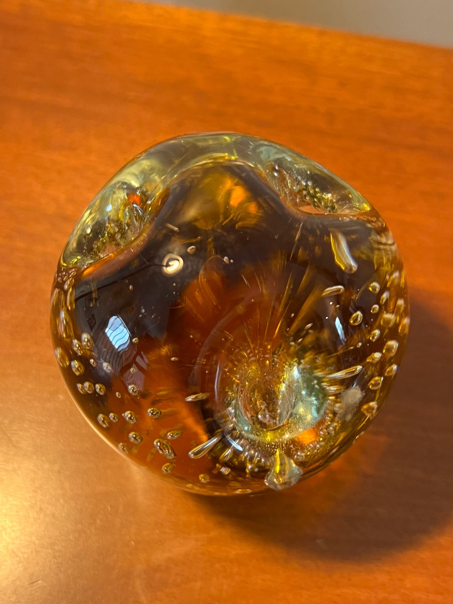 Vintage Amber Kanawha Owl Paperweight Glass Sculpture Art Glass Artwork Art Vintage Amber Kanawha Glass Art