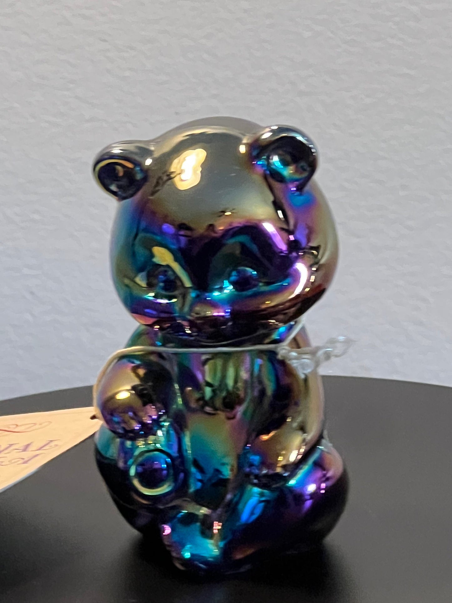 Vintage Fenton Iridescent Red Carnival Glass Bear Cub Animal Glass Art Lover Antiques and Vintage