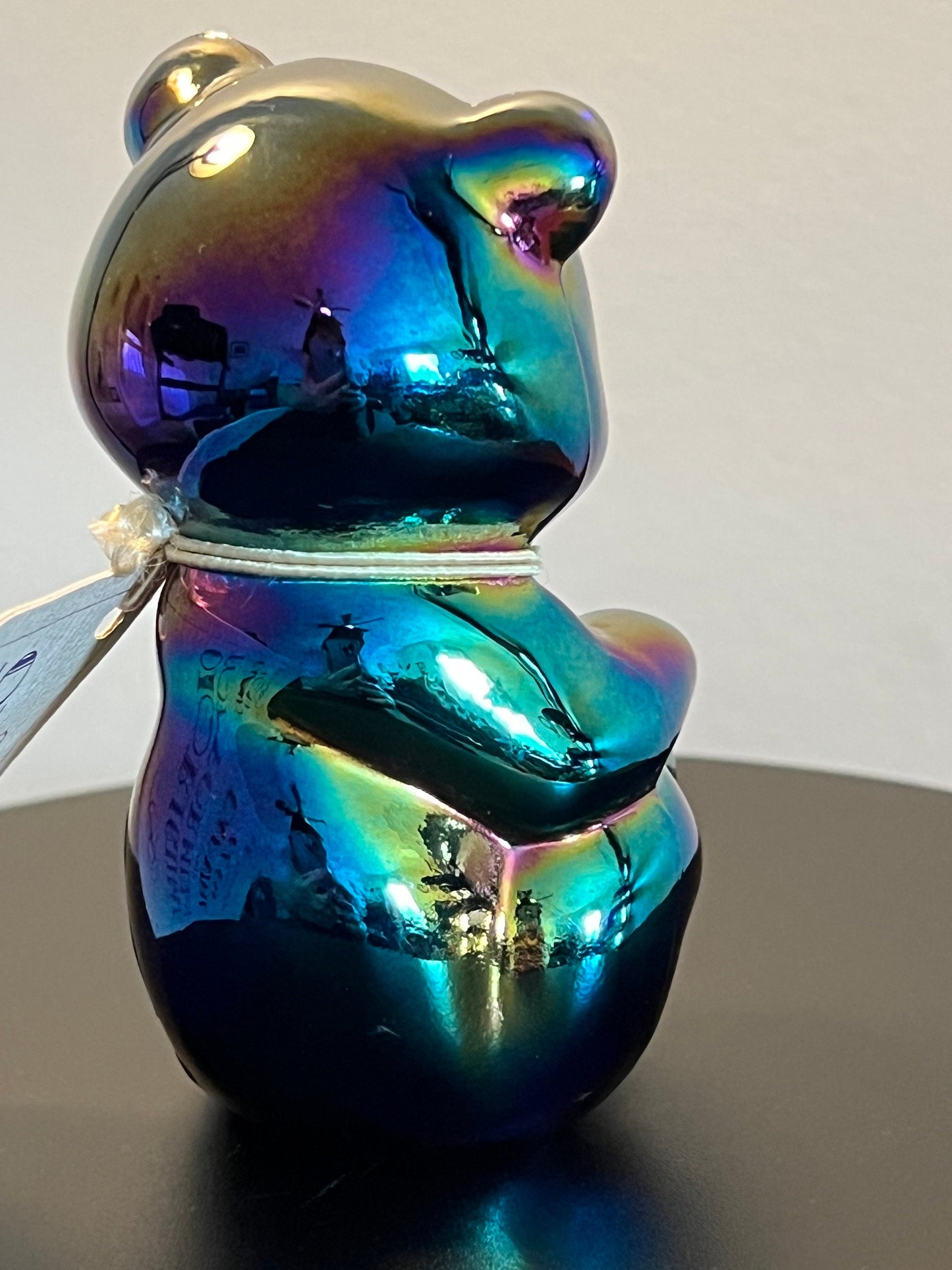 Vintage Fenton Iridescent Red Carnival Glass Bear Cub Animal Glass Art Lover Antiques and Vintage