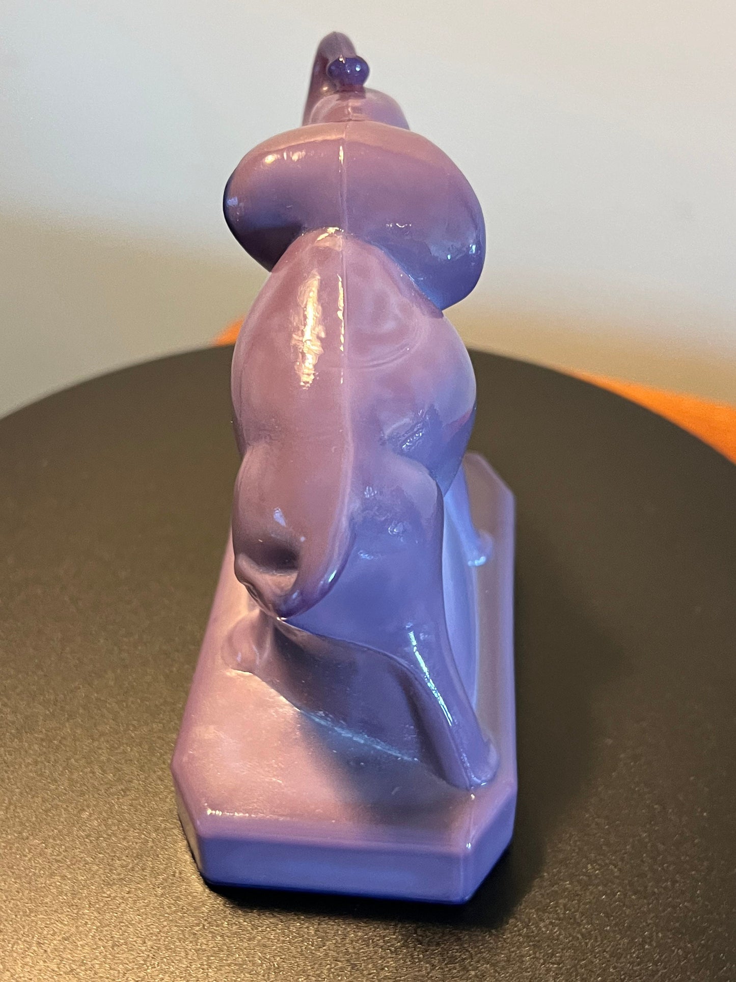 Vintage Boyds Lavender Elephant Zack the Elephant figurine paperweight glass art elephant with trunk up lucky elephants collectibles