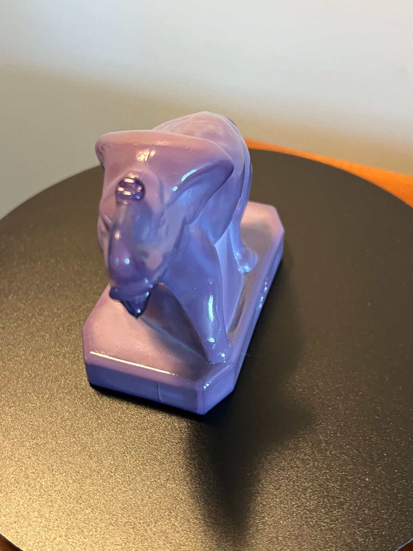 Vintage Boyds Lavender Elephant Zack the Elephant figurine paperweight glass art elephant with trunk up lucky elephants collectibles