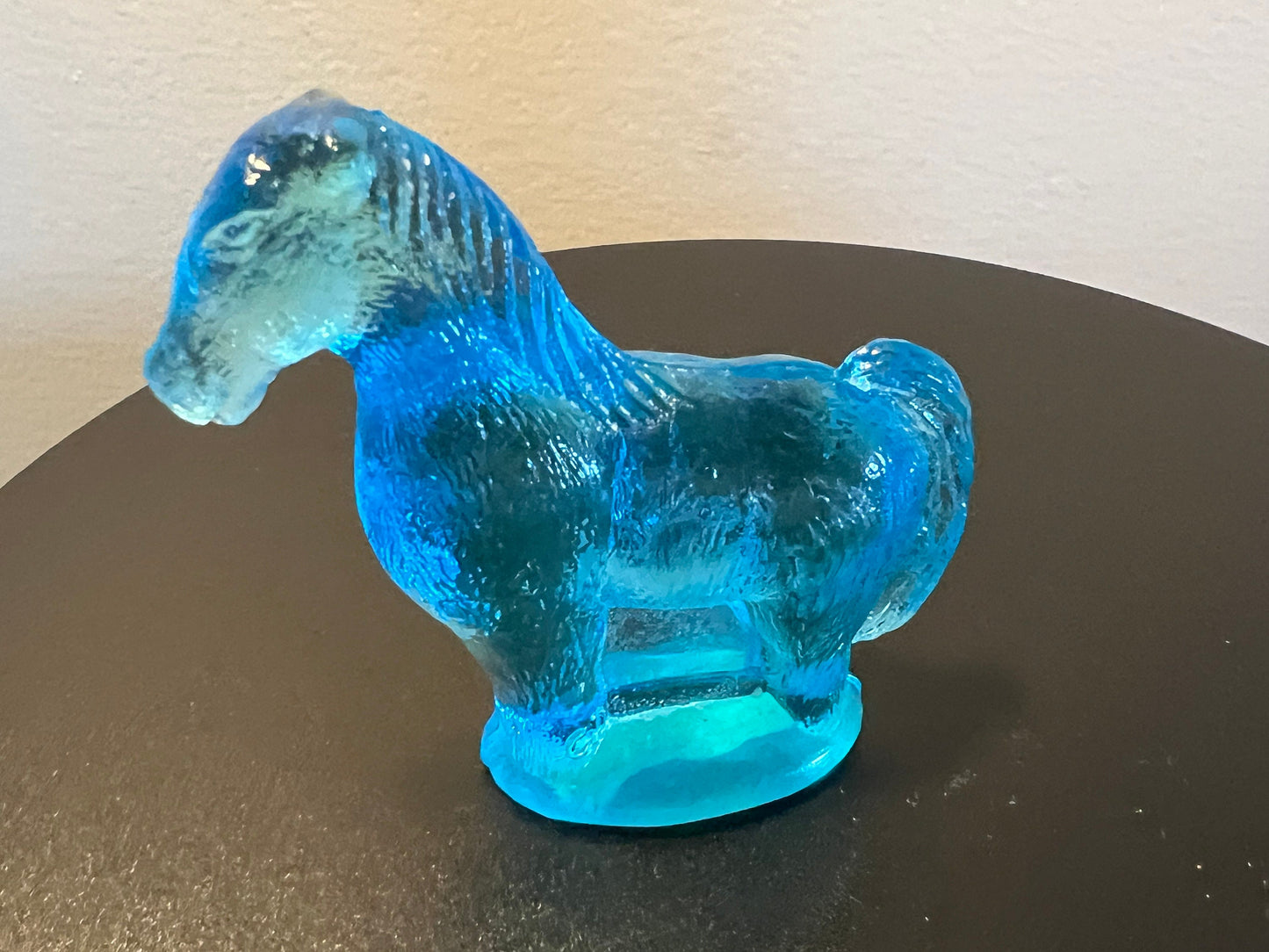 Vintage Blue Glass Horse Figurine by Summit Art Glass Company Hand Pressed in the USA Horses Lover Antiques and Vintage