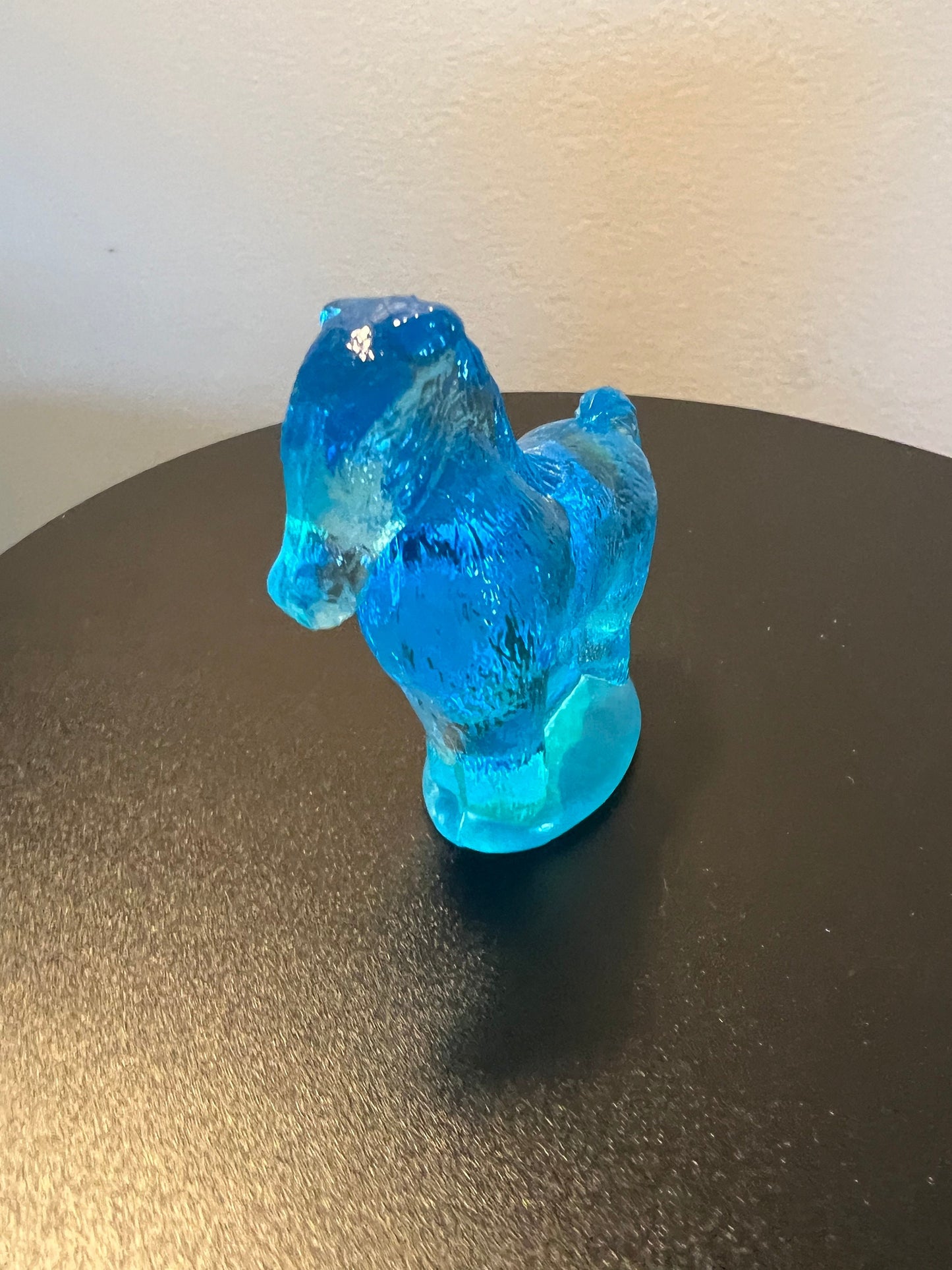 Vintage Blue Glass Horse Figurine by Summit Art Glass Company Hand Pressed in the USA Horses Lover Antiques and Vintage