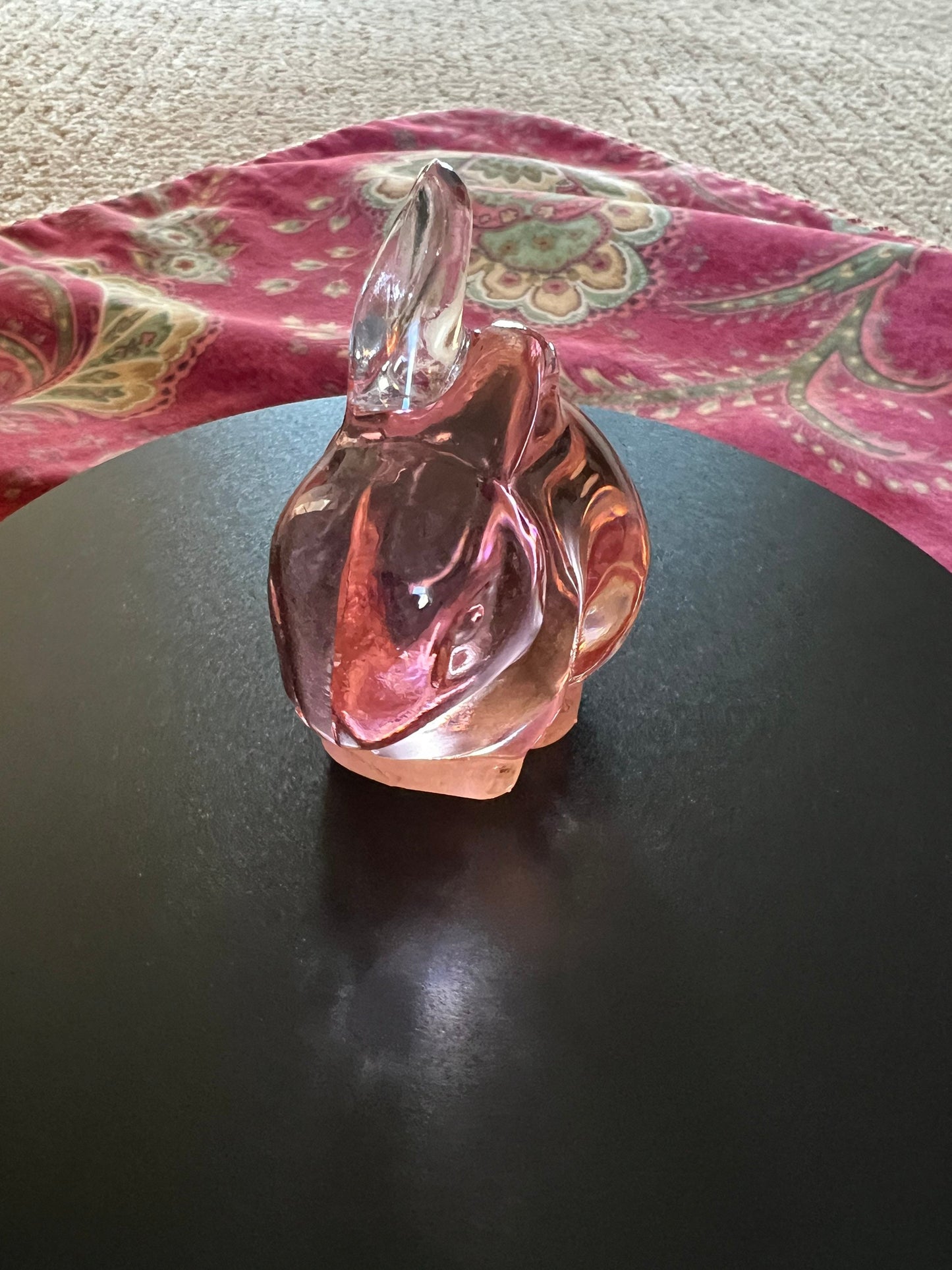 Vintage Fenton Glass Pink  Rabbit Cranberry Bunny Glass Art Lover Antiques and Vintage